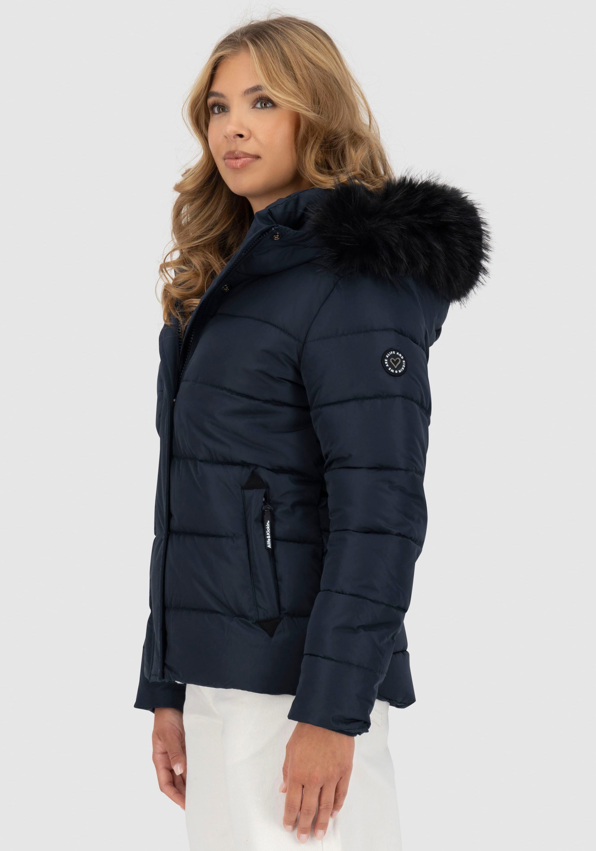 Alife & Kickin Steppjacke SunndustAK A hochwertige Winterjacke mit abnehmbarem Fellimitat