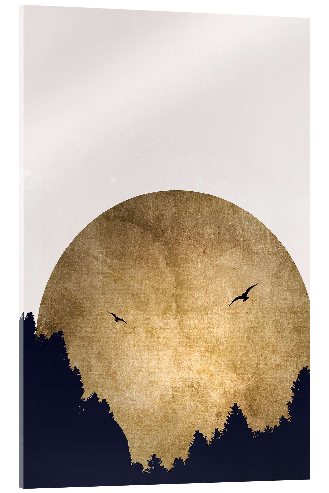 Posterlounge Acrylglasbild KUBISTIKA, Two Birds, Schlafzimmer Illustration