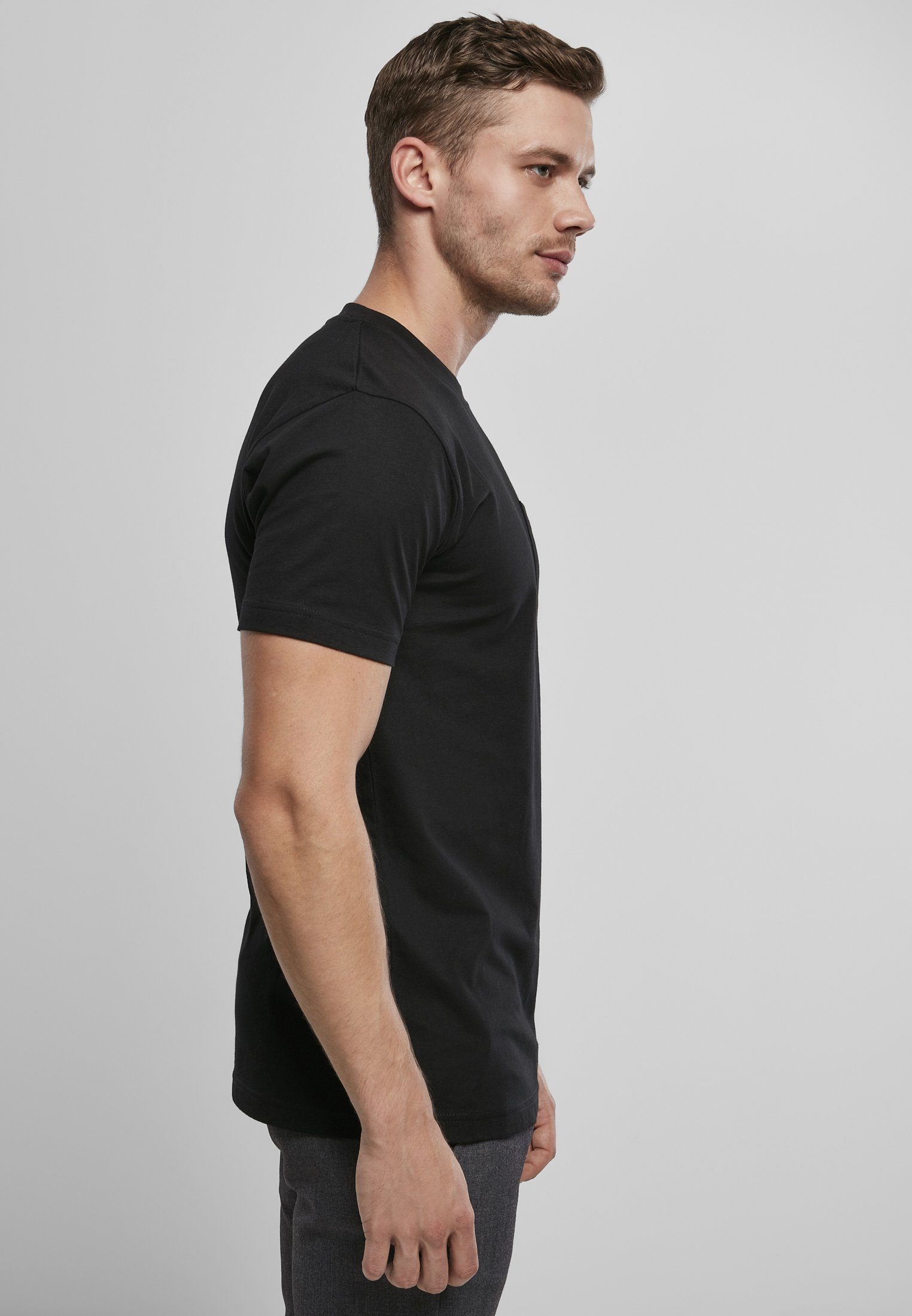 (1-tlg) T-Shirt Organic Tee CLASSICS Herren Pocket black URBAN Basic Cotton