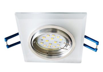 TRANGO LED Einbauleuchte, 3er Set 6729(S)-03GU5W-AK *CRYSTAL* LED Deckenstrahler aus handgeschliffenem Glas & Alu inkl. 3x 5 Watt GU10 LED Leuchtmittel 3000K warmweiß, Einbauspots, Deckenleuchte, Deckenspots, Badleuchte, Deckenlampe