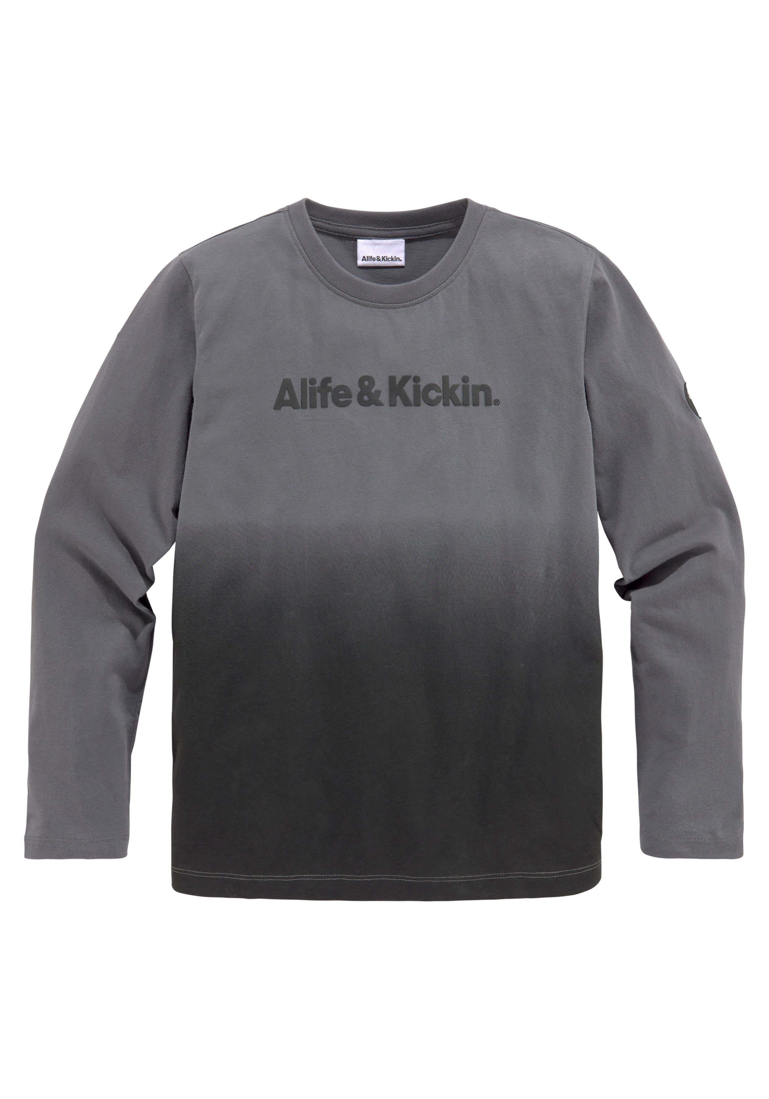 Alife & Kickin Langarmshirt Logo-Print Farbverlauf mit