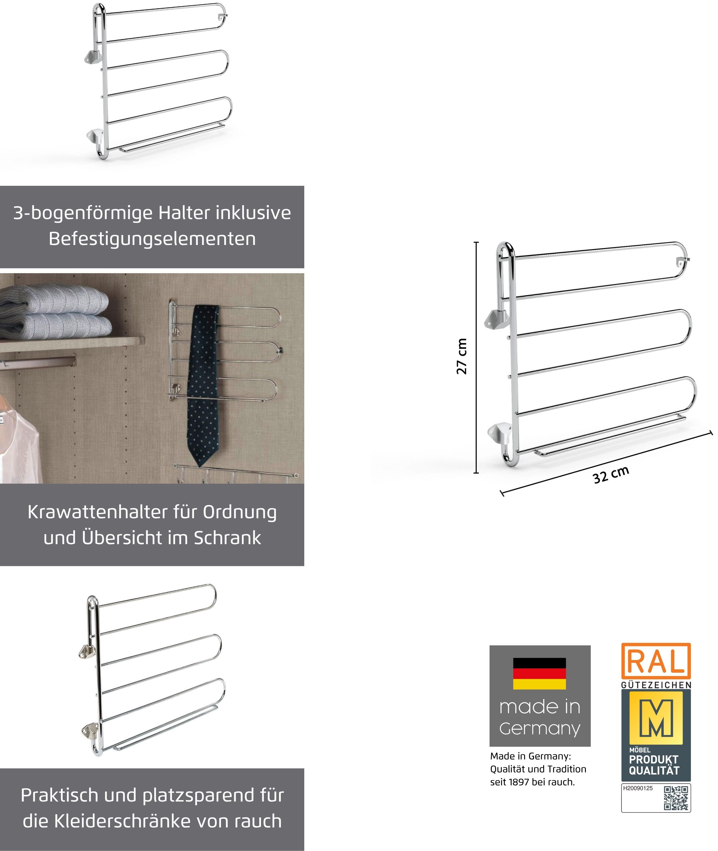 rauch Inneneinteilung Zubehör für Rauch-Schränke, Krawattenhalter schwenkbar mit 3 bogenförmigen Haltern