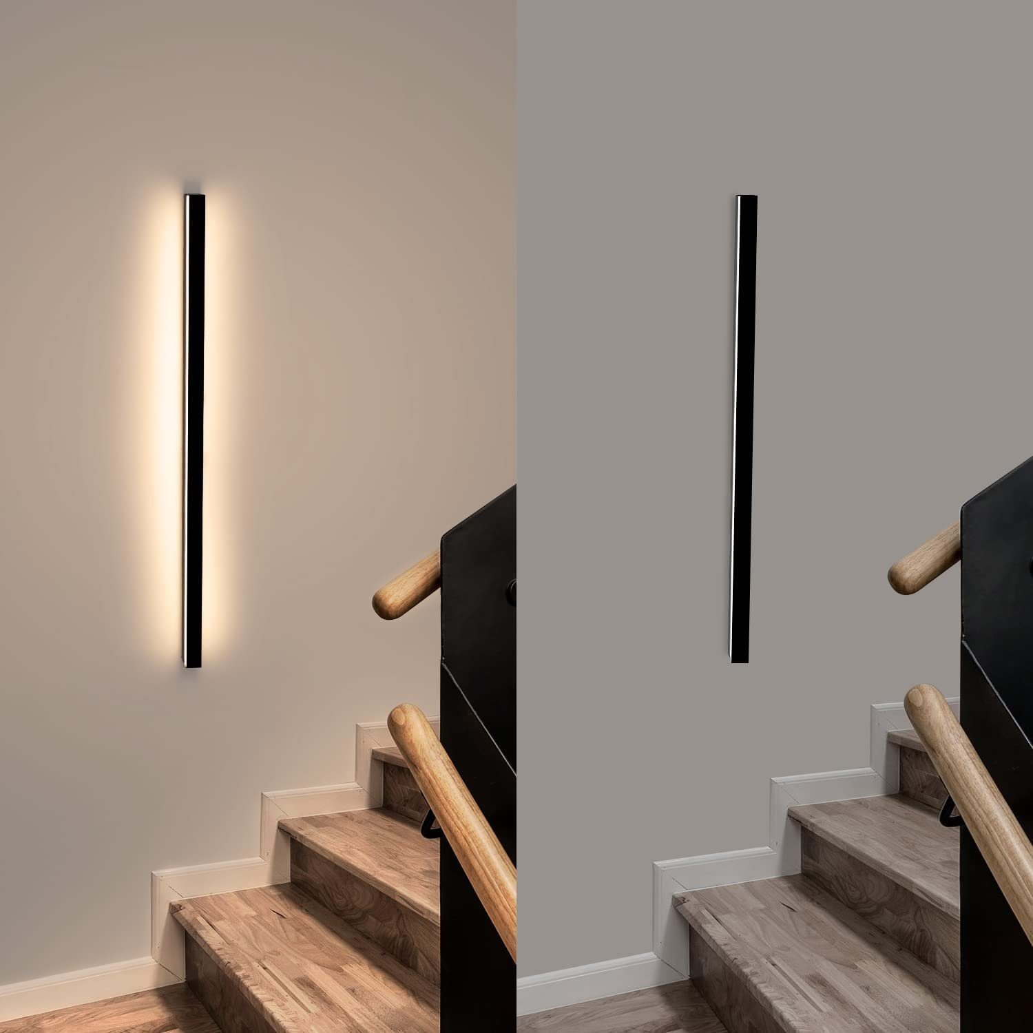 Nettlife LED Wandleuchte LED Wandleuchte 80cm Schwarz, LED fest integriert günstig online kaufen