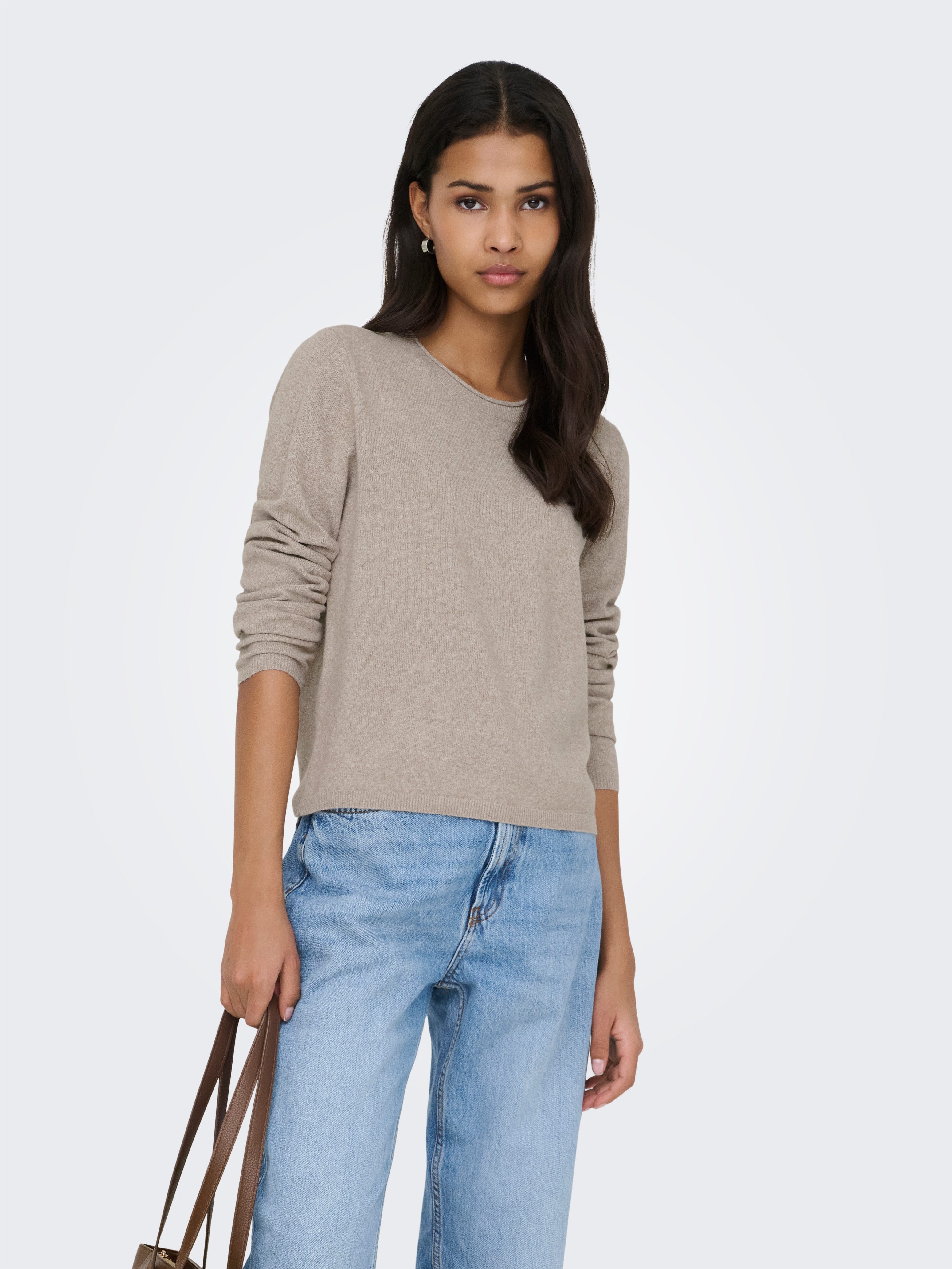 ONLY Strickpullover ONLLOYAL LS ONECK KNT NOOS Materialmix