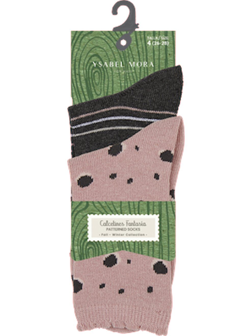 YSABEL MORA Socken Ysabel Mora 2er Pack Mädchen Socken Strümpfe grau rosa (2-Paar)