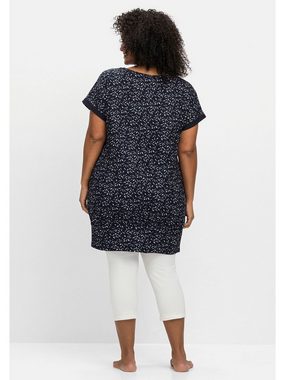 Sheego Shirtkleid Große Größen mit Alloverdruck und breitem Saum