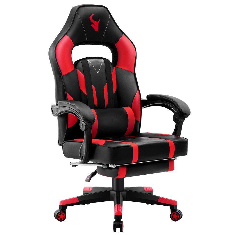Mucola Gaming Chair Bürostuhl Chefsessel Schreibtischstuhl Sportsitz Gamingstuhl Fußstütze (Stück, 1 St), Ergonomisch