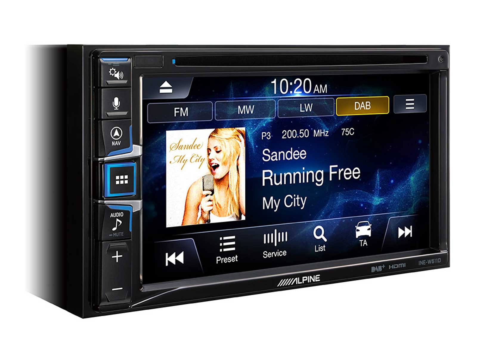 ALPINE INE-W611D 2-DIN 6,5 Zoll Navigationssystem Apple Car Play Android Autoradio (RDS, AM/FM Radio, Animiertes Display, Freisprecheinrichtung, 2 DIN)