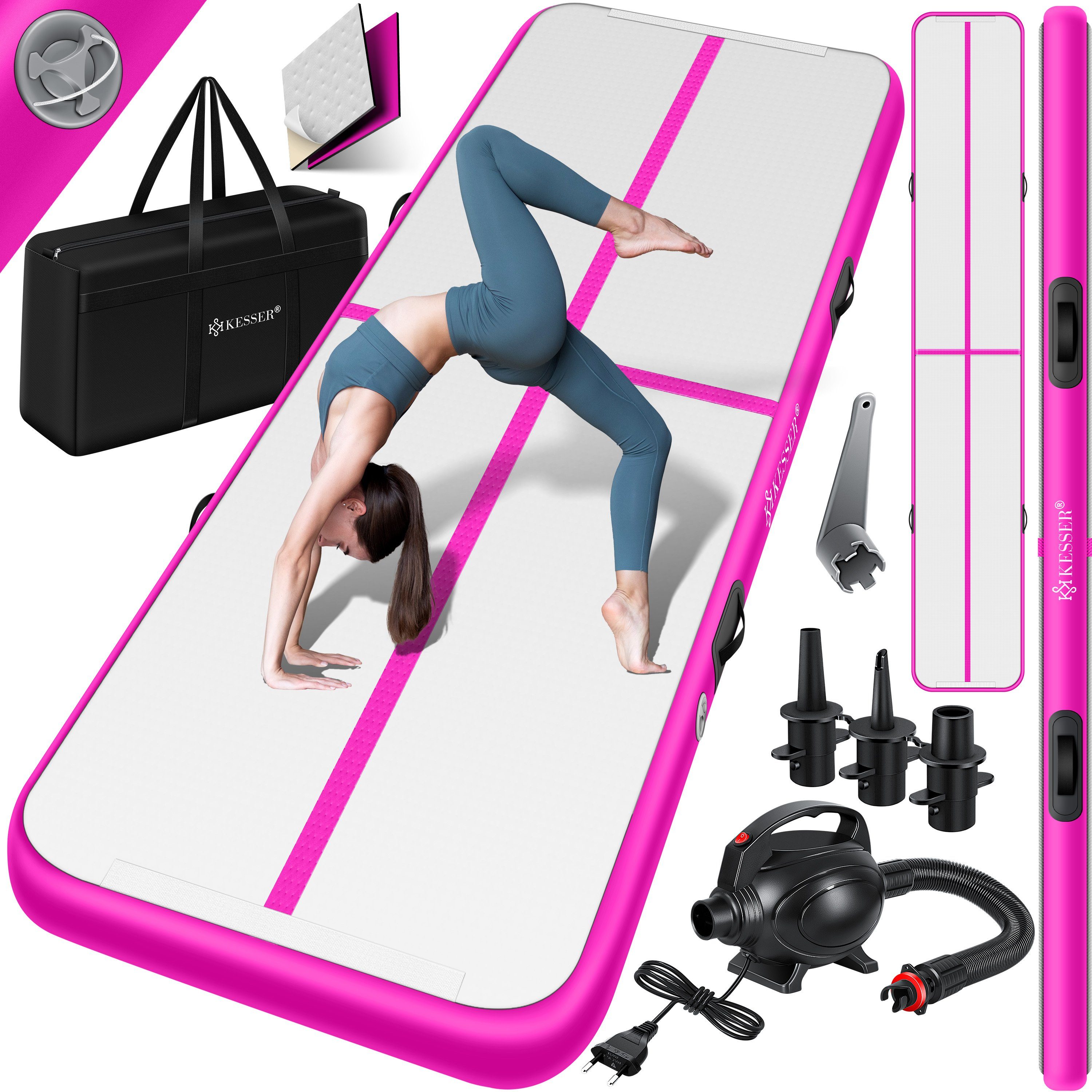 KESSER Turnmatte, Turnmatte Aufblasbar Airtrack Fitness-Matte Gymnastikmatte