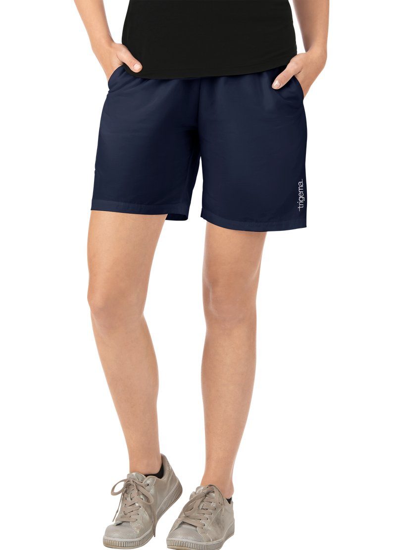 Trigema Jerseyhose TRIGEMA Sport-Shorts mit Innenslip aus Netz navy