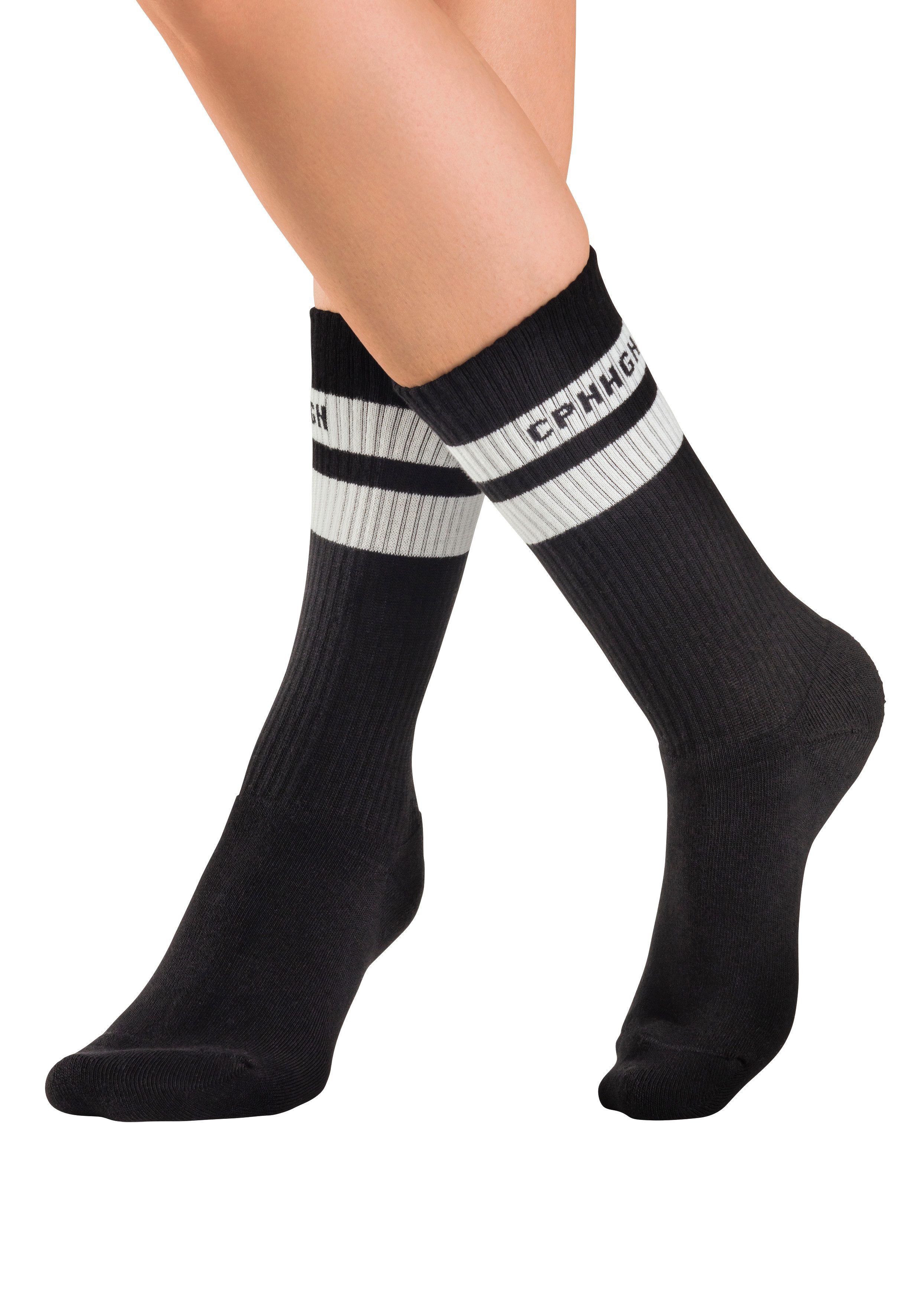 Copenhagen Studios Tennissocken (Packung, 3-Paar) mit Streifendesign und Vollfrottee