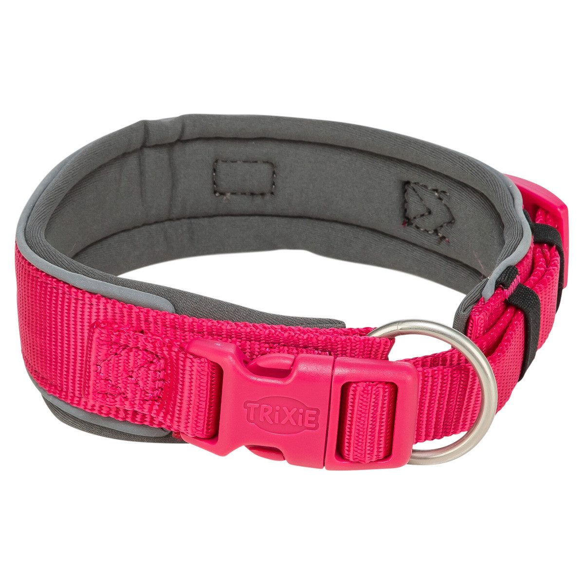 TRIXIE Hunde-Halsband Premium Halsband, extra breit, fuchsia/grafit