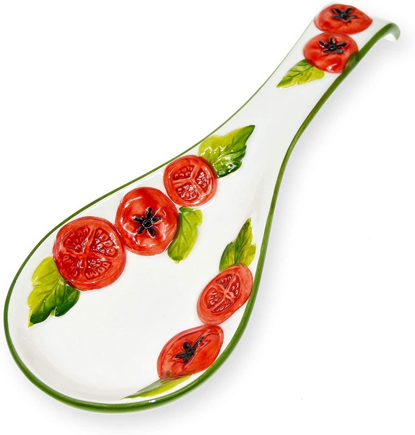 Lashuma Kochlöffelhalter Tomate, (1-tlg., 28 cm), Keramik Löffelhalter mit Tomaten Relief Dekor