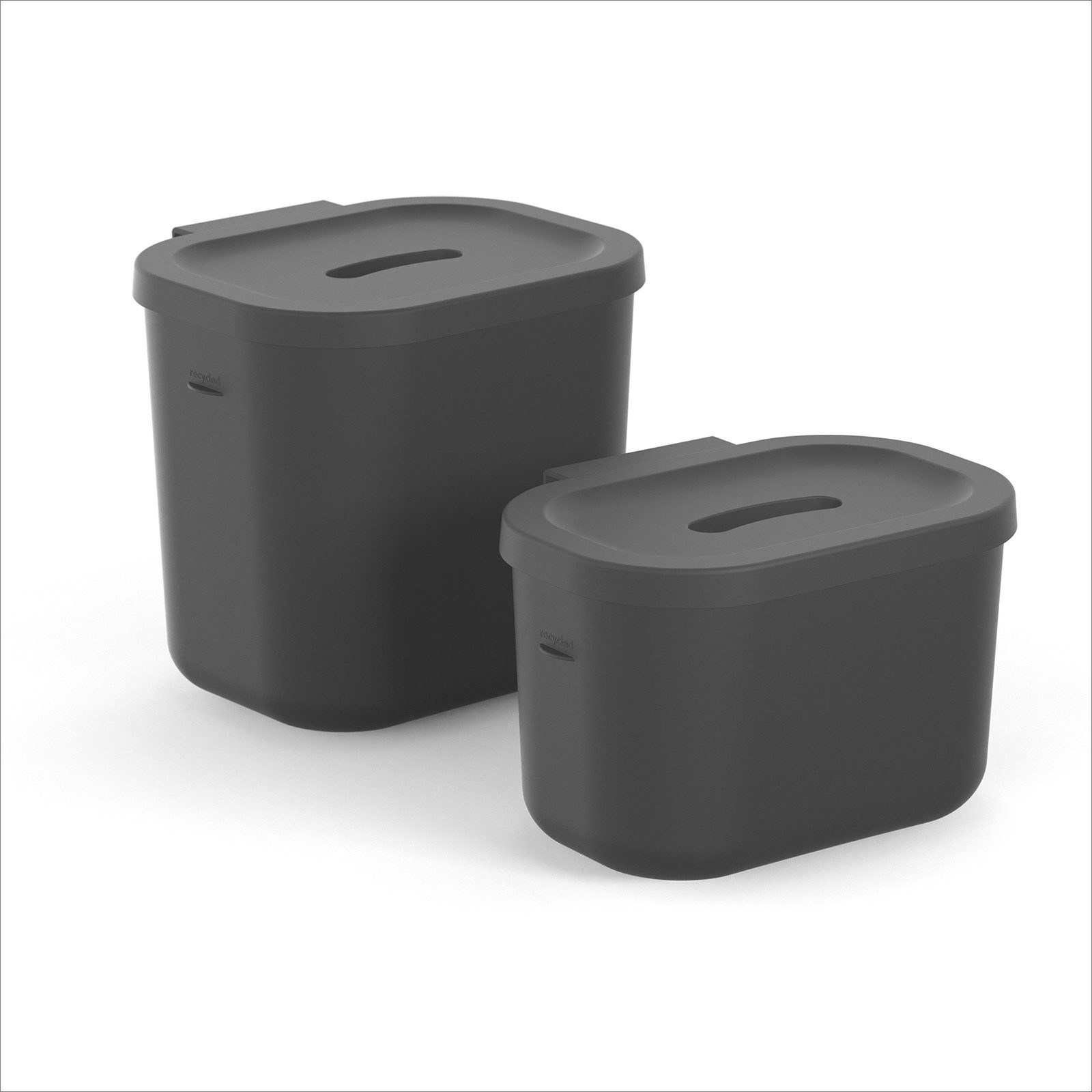 ROTHO Biomülleimer SALSA Bioabfalleimer Set 3,2 l und 6 l mit Deckel, Bioabfalleimer Set für flexible Nutzung in der Küche