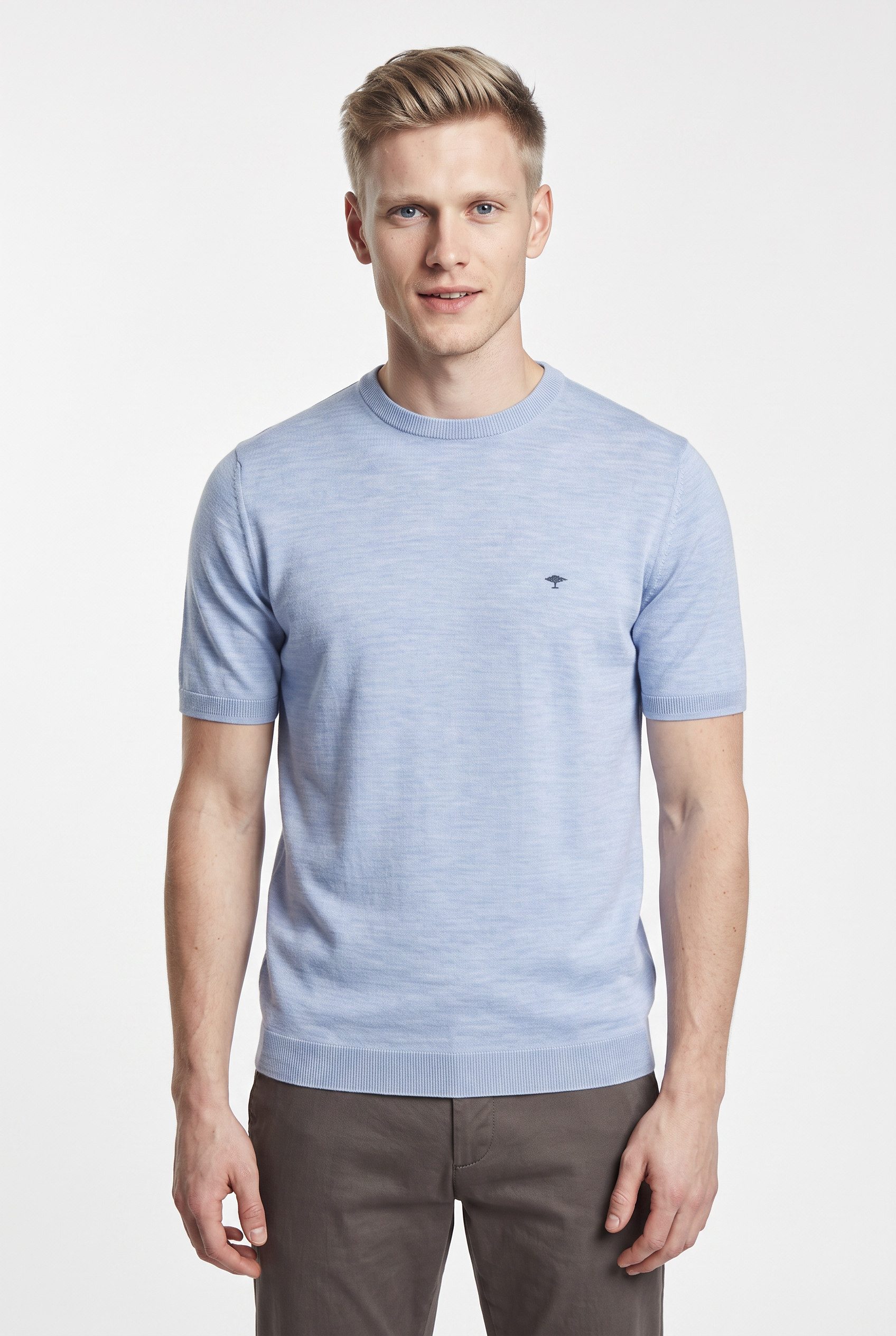 FYNCH-HATTON Strickpullover Sommerpullover - halbarm - mit Stickerei