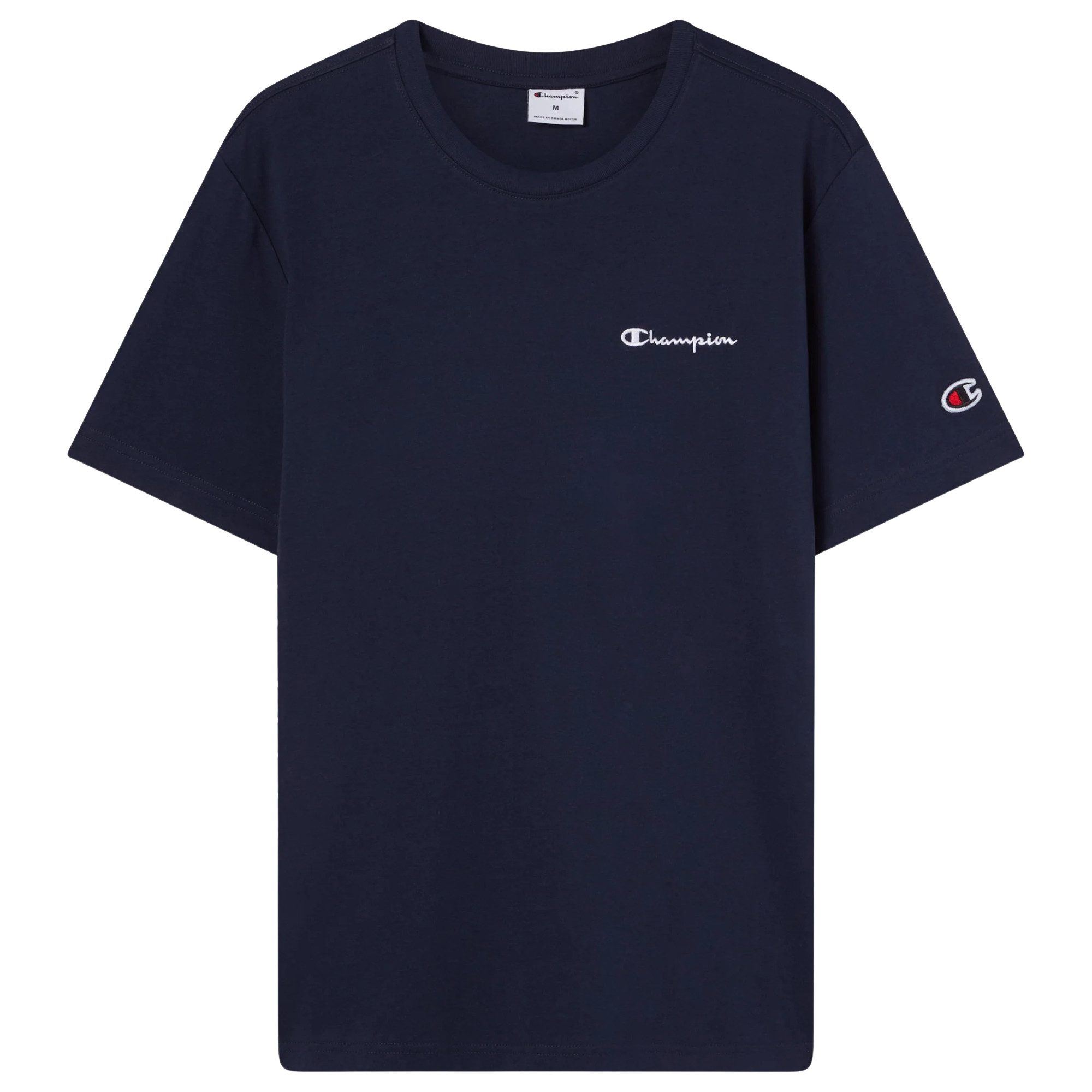 Champion Kurzarmshirt Icons Herren T-Shirt mit kleinem gesticktem Logo Dunkelblau