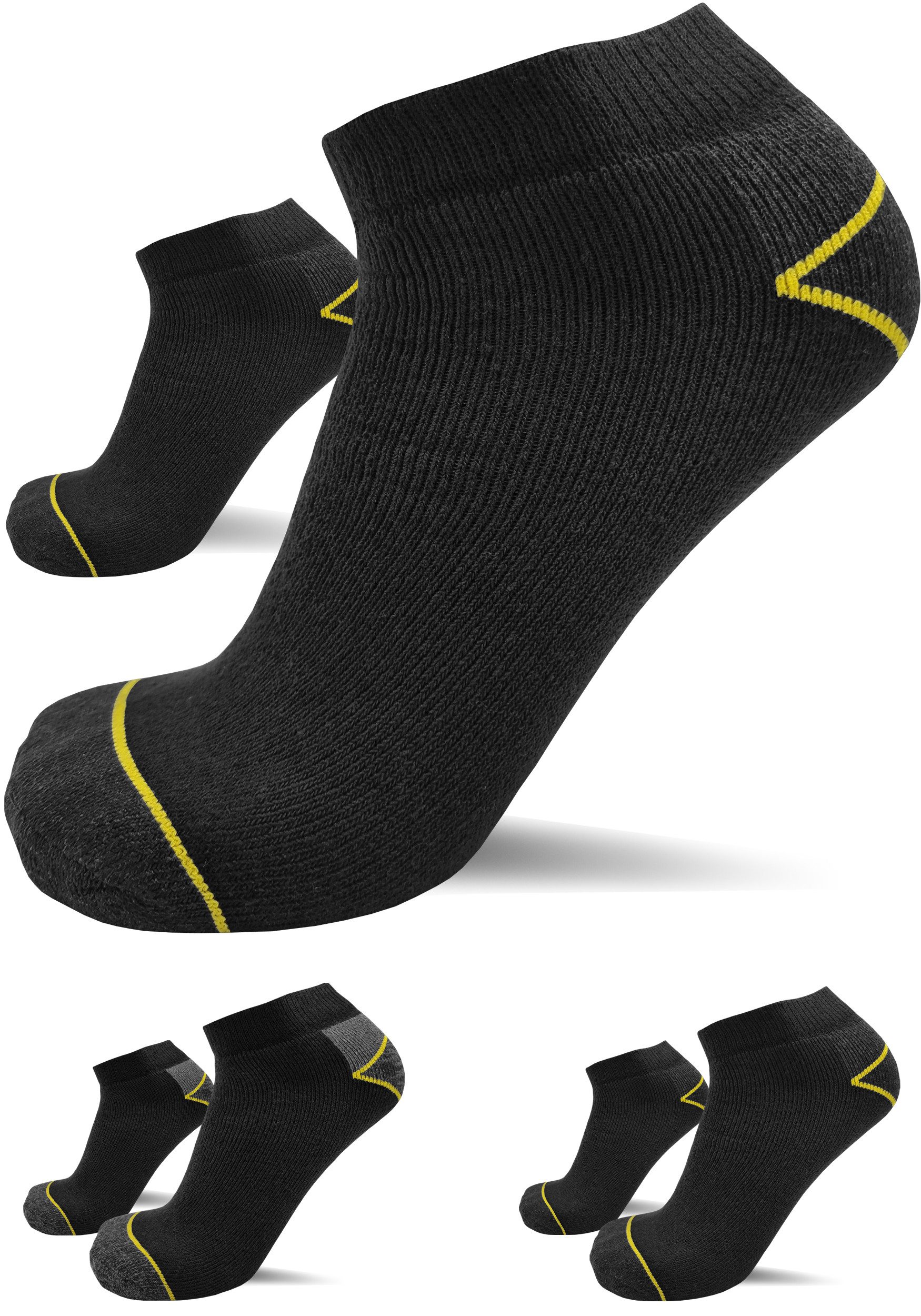 sogzz Arbeitssocken 6-12 Paar Herren kurz verstärkt Arbeit Sneaker Socken 75% Baumwolle (Modell: sogzz WORK Sneaker Basic, 12-Paar)