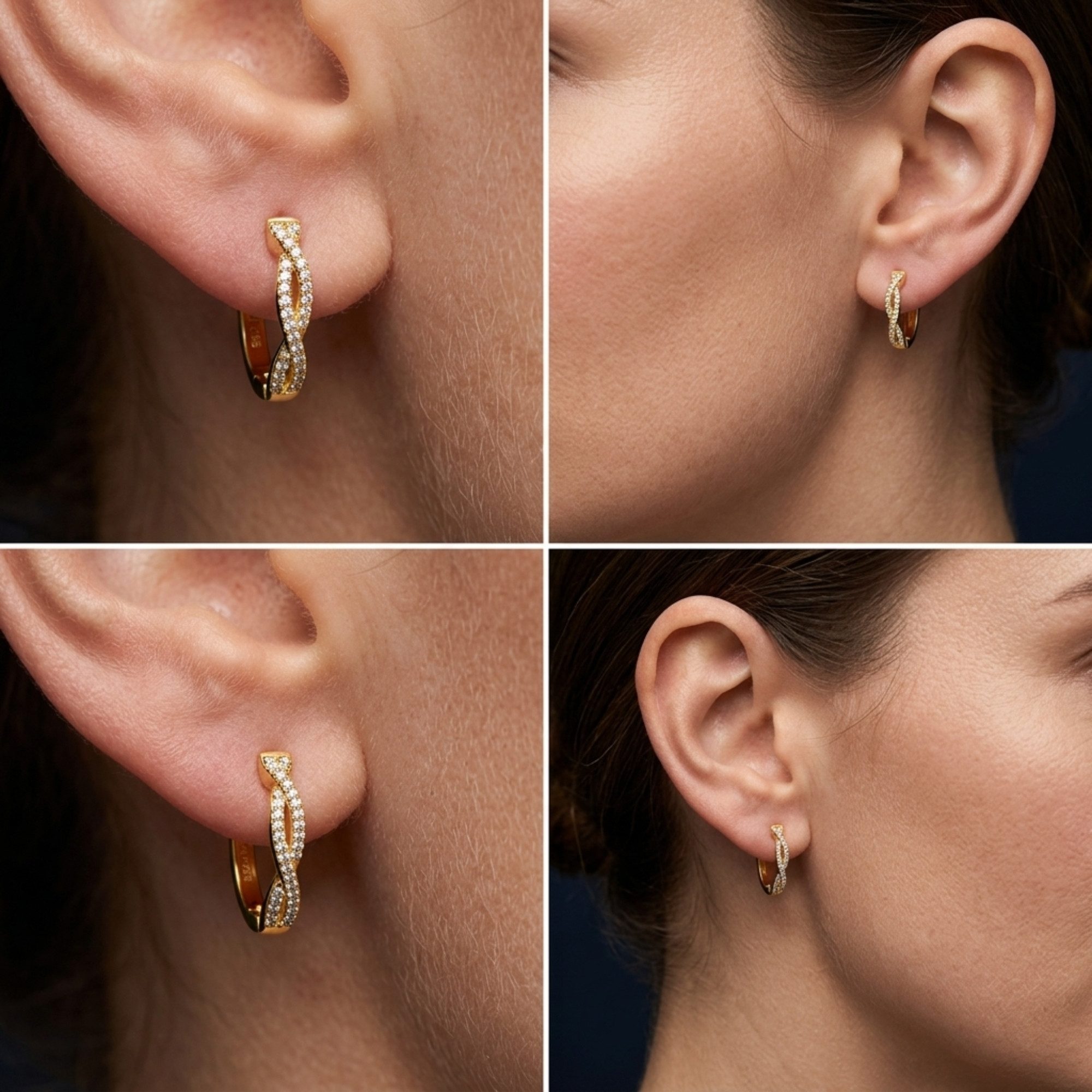 UNIQAL.de Paar Creolen Creolen Damen INFINIA – Moissanit Ohrringe aus 925 Sterling Silber (vergoldete Ausführung mit exklusiver Moissanit-Brillanz, inkl. Schmuckbox & Echtheitszertifikat), Premium-Qualität, hautverträgliche Materialien und langlebig