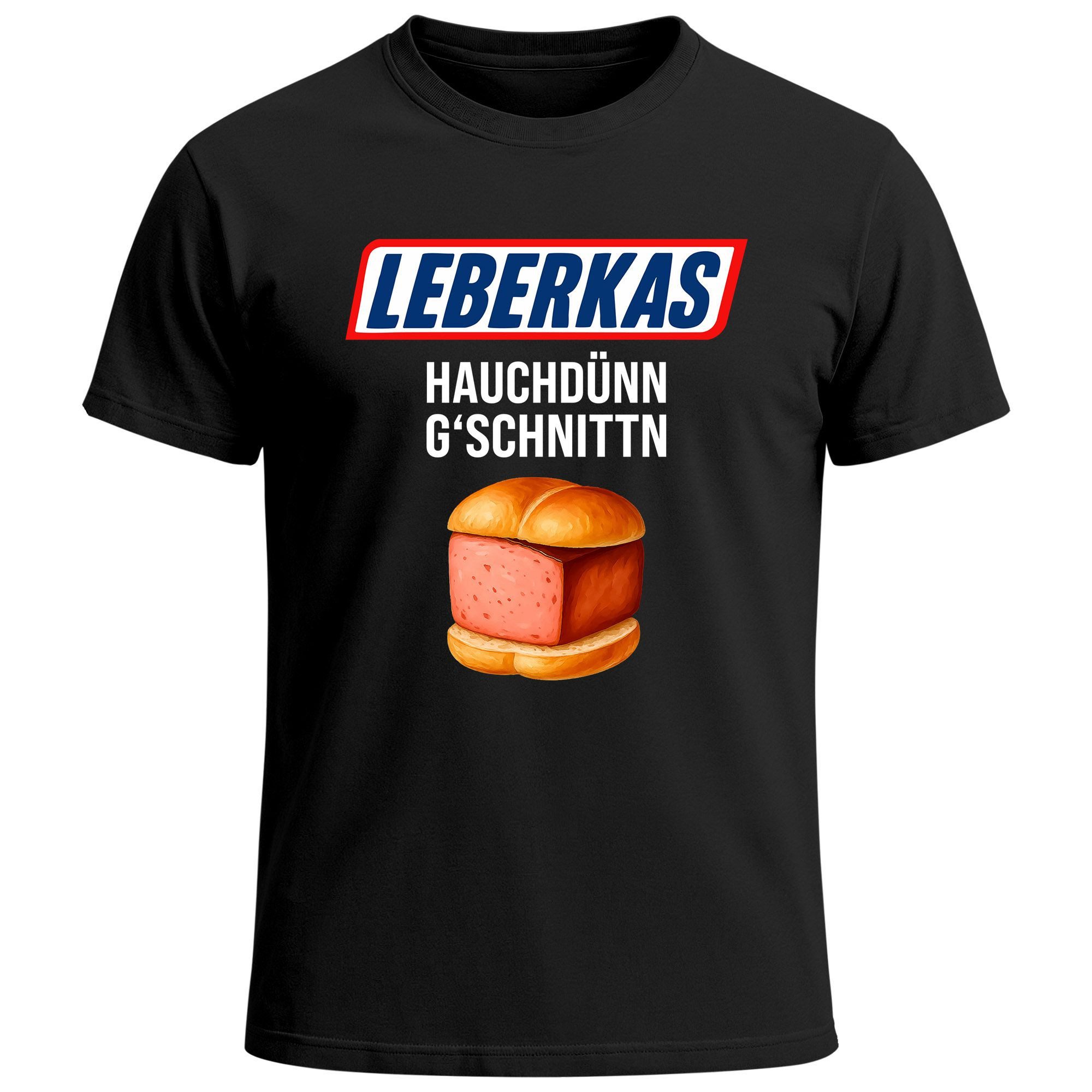 Print-Shirt Herren T-Shirt für das Oktoberfest Leberkas Hauchdünn geschnitten