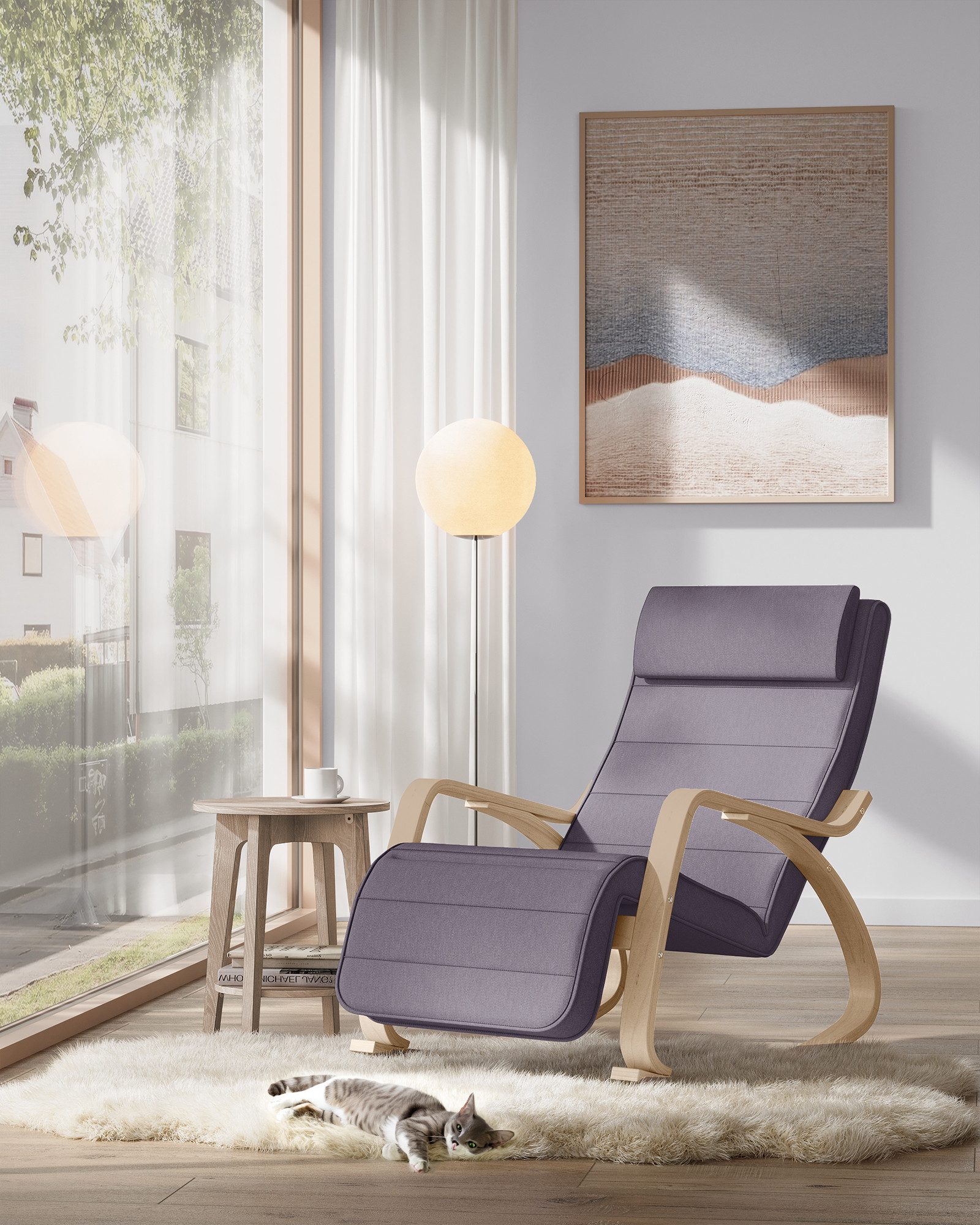 SONGMICS Schaukelsessel, Relaxsessel, Relaxstuhl, verstellbare Fußstütze günstig online kaufen