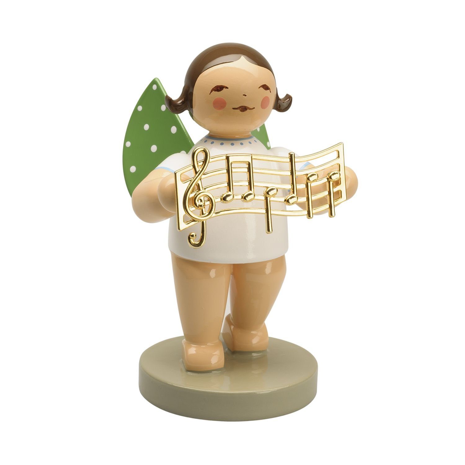 Wendt & Kühn Weihnachtsfigur Goldedition No 16 Der Komponist Engel mit Notenlinie Vergoldet 650/129, zufällig blond oder braunhaarig