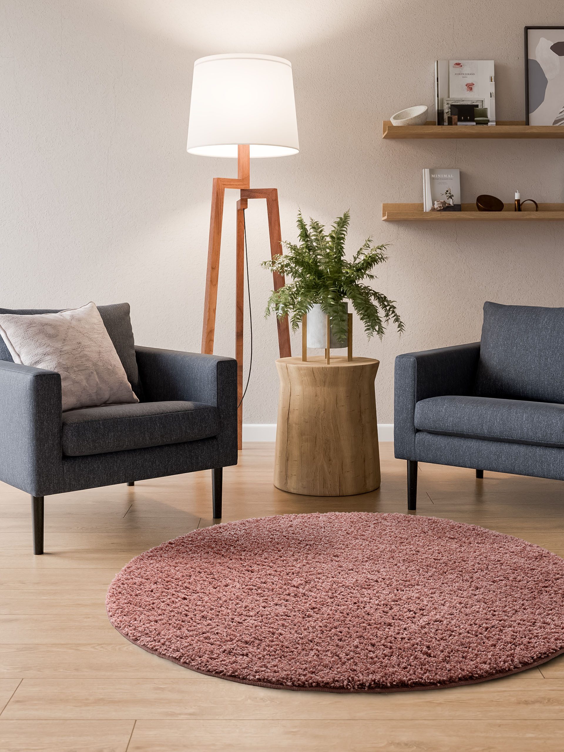 Interiyou Hochflor-Teppich Sofia, Rund, Höhe: 31 günstig online kaufen