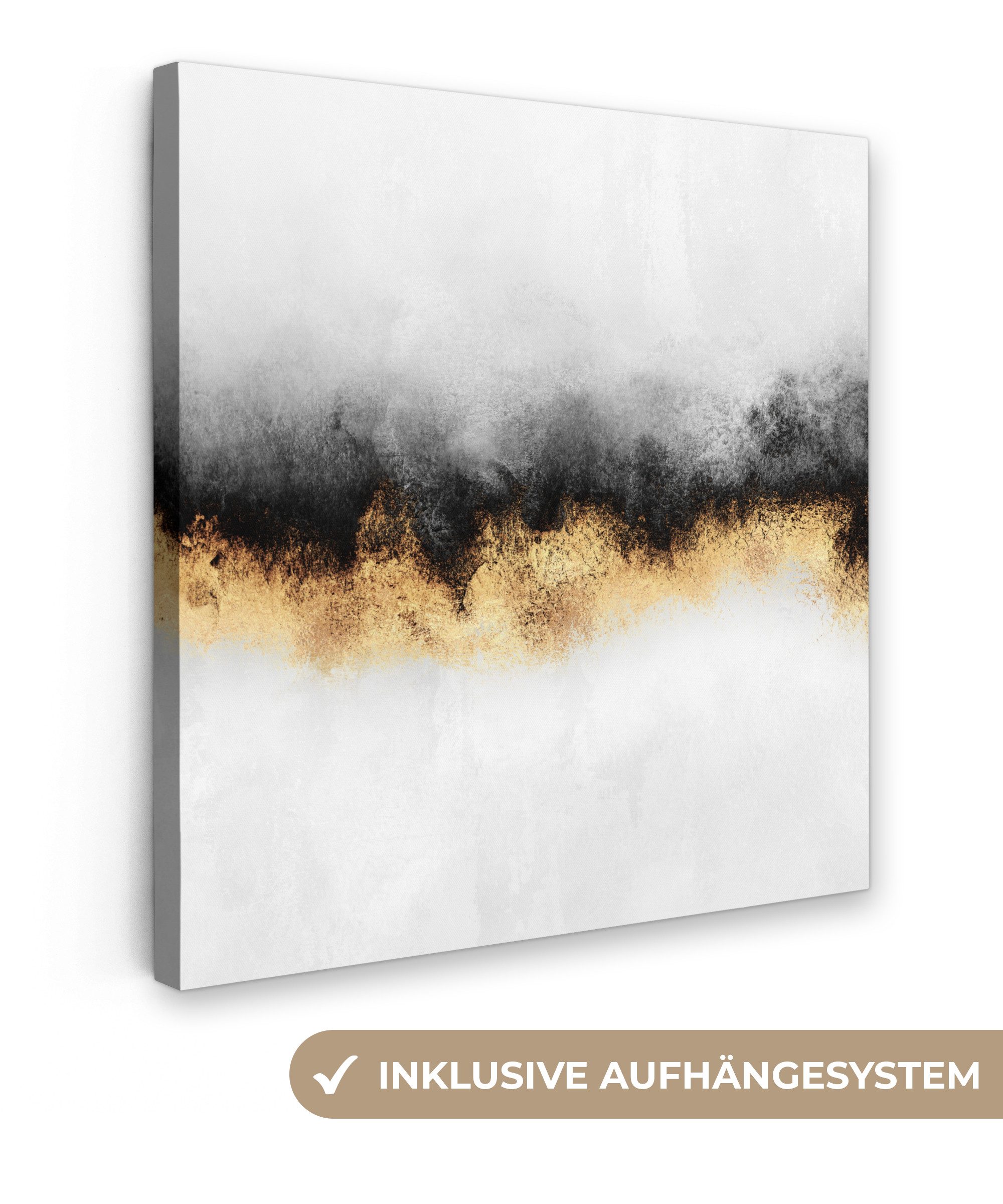 OneMillionCanvasses® Leinwandbild Gold - Chic - Abstrakt - Schwarz - Weiß - günstig online kaufen