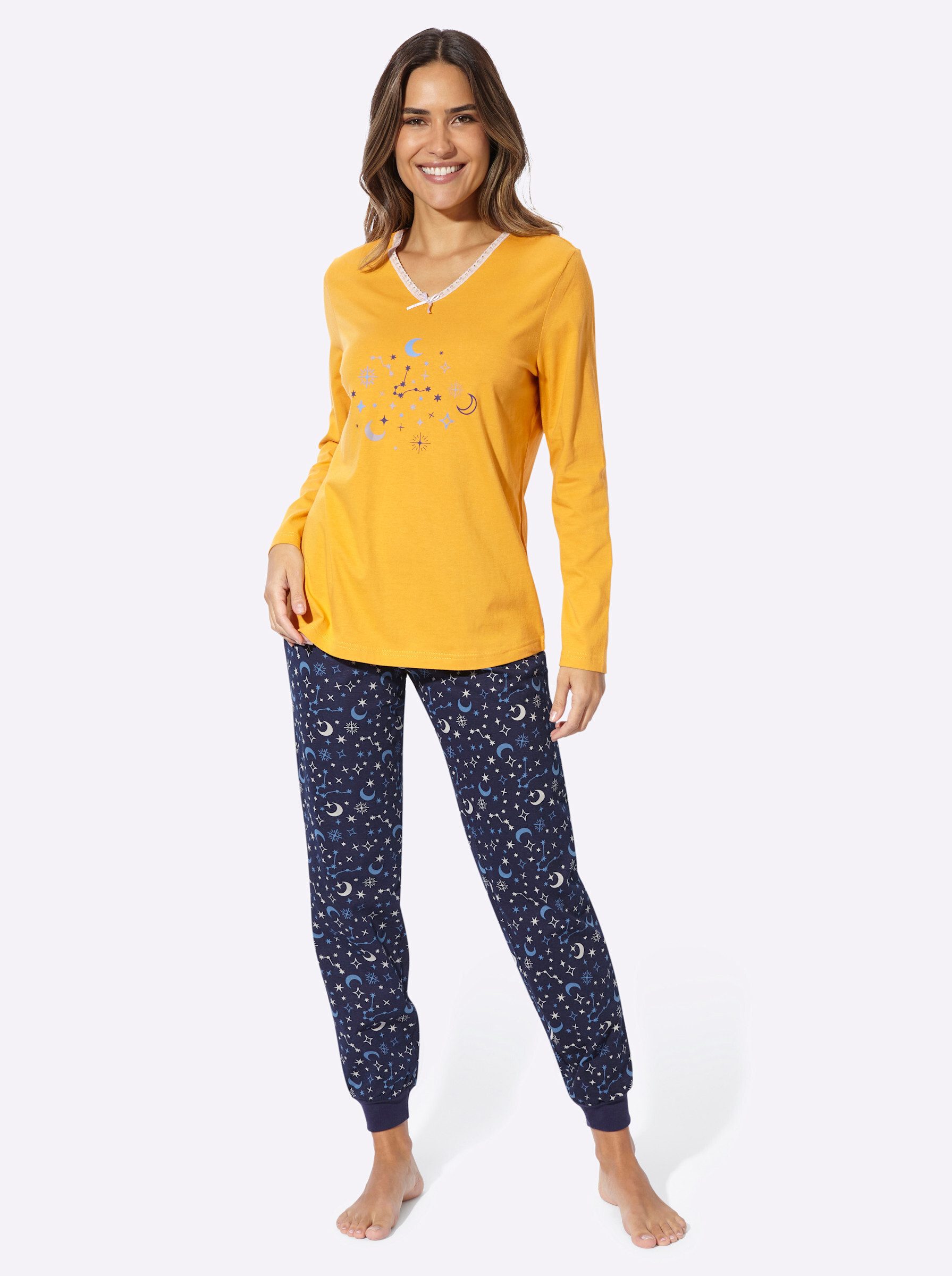 Sieh an! Schlafanzug Schlafanzug Langarm .