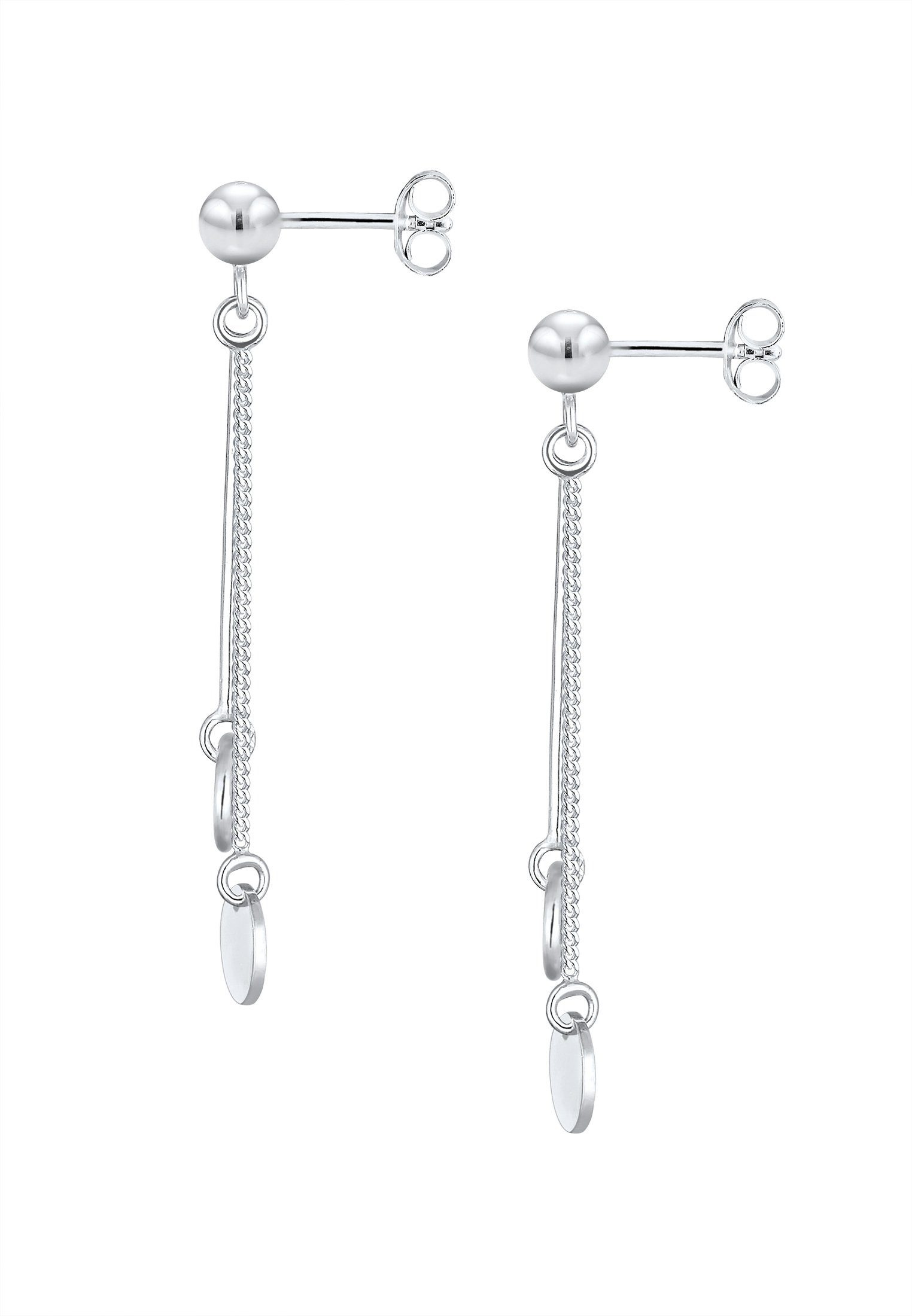 Elli Paar Ohrhänger Stecker Kreis und Plättchen Schmuck Geschenk 925er Silber, Geo – Bild 3 von 5