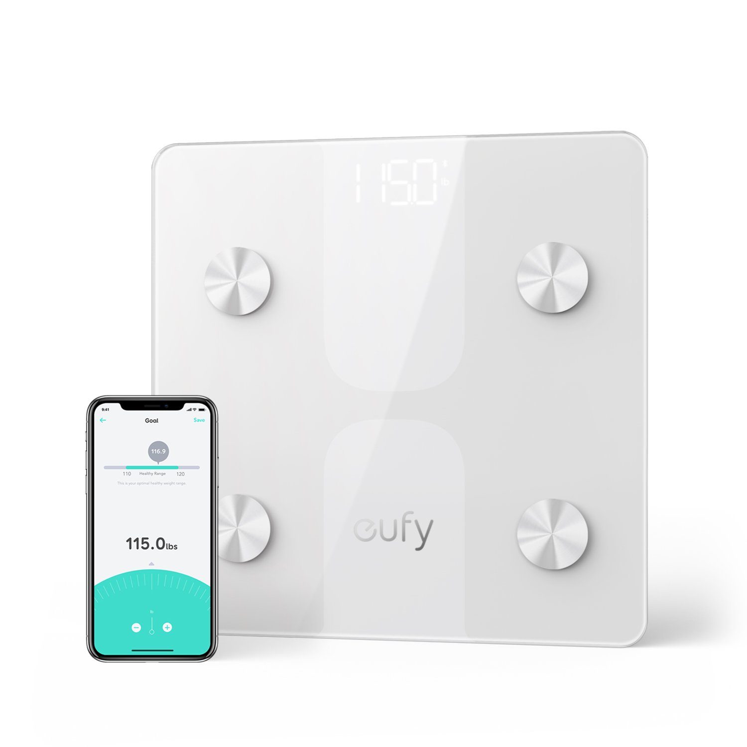 eufy Körper-Analyse-Waage Smart Scale C1, Gewicht/Körperfett/BMI