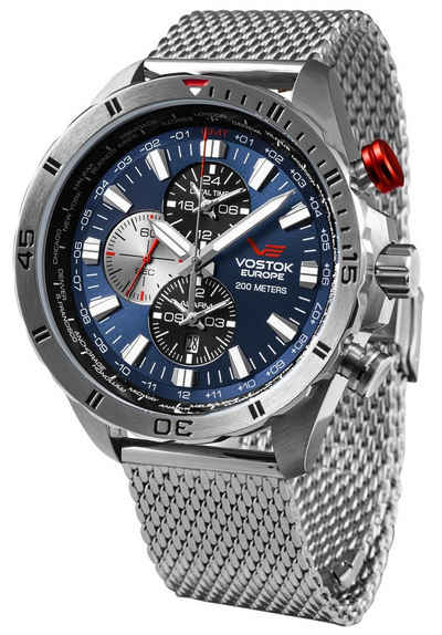 Vostok Europe Quarzuhr Almaz Space Station Blau mit Stahlband