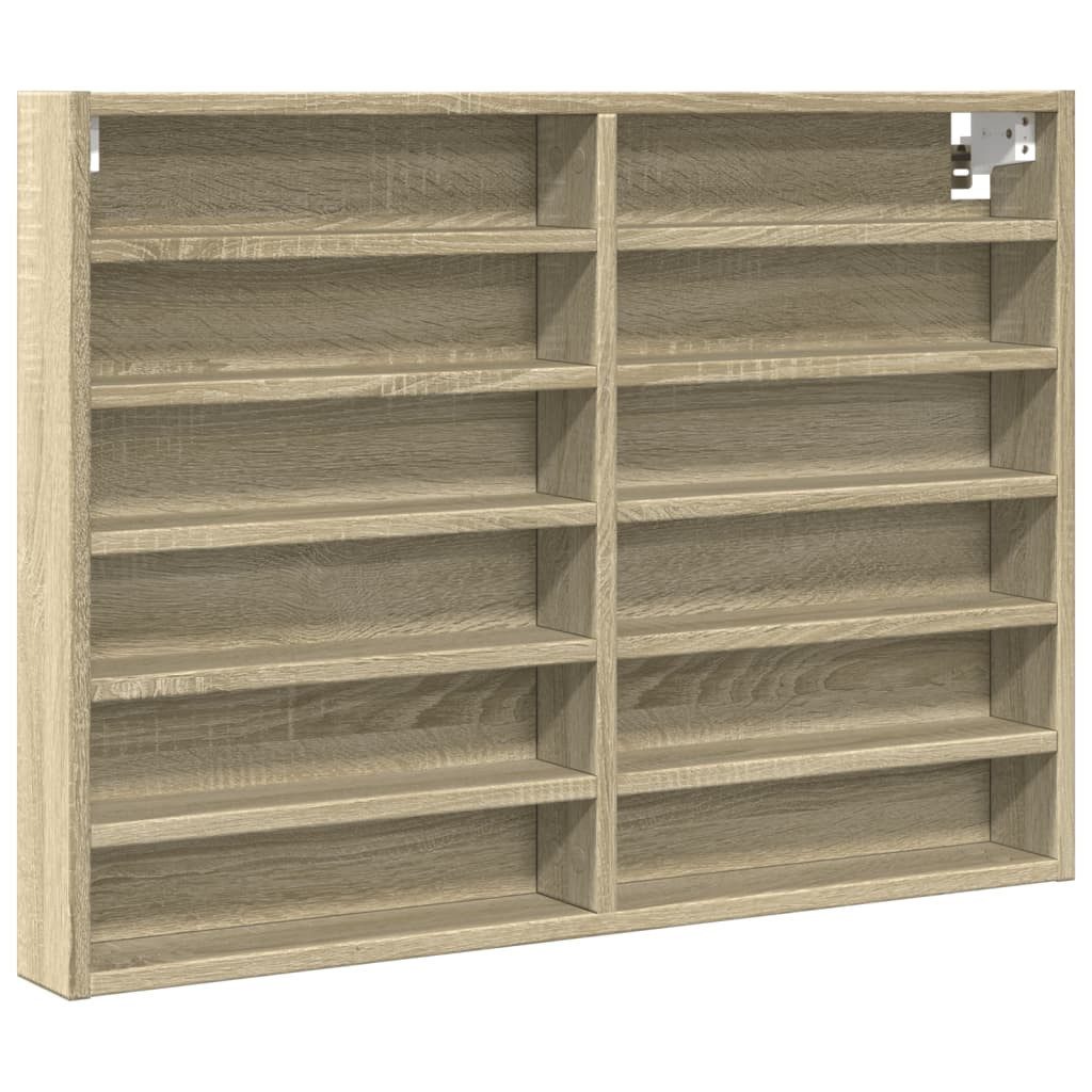 vidaXL Regal Vitrinenschrank Sonoma-Eiche 80x8,5x58 cm günstig online kaufen