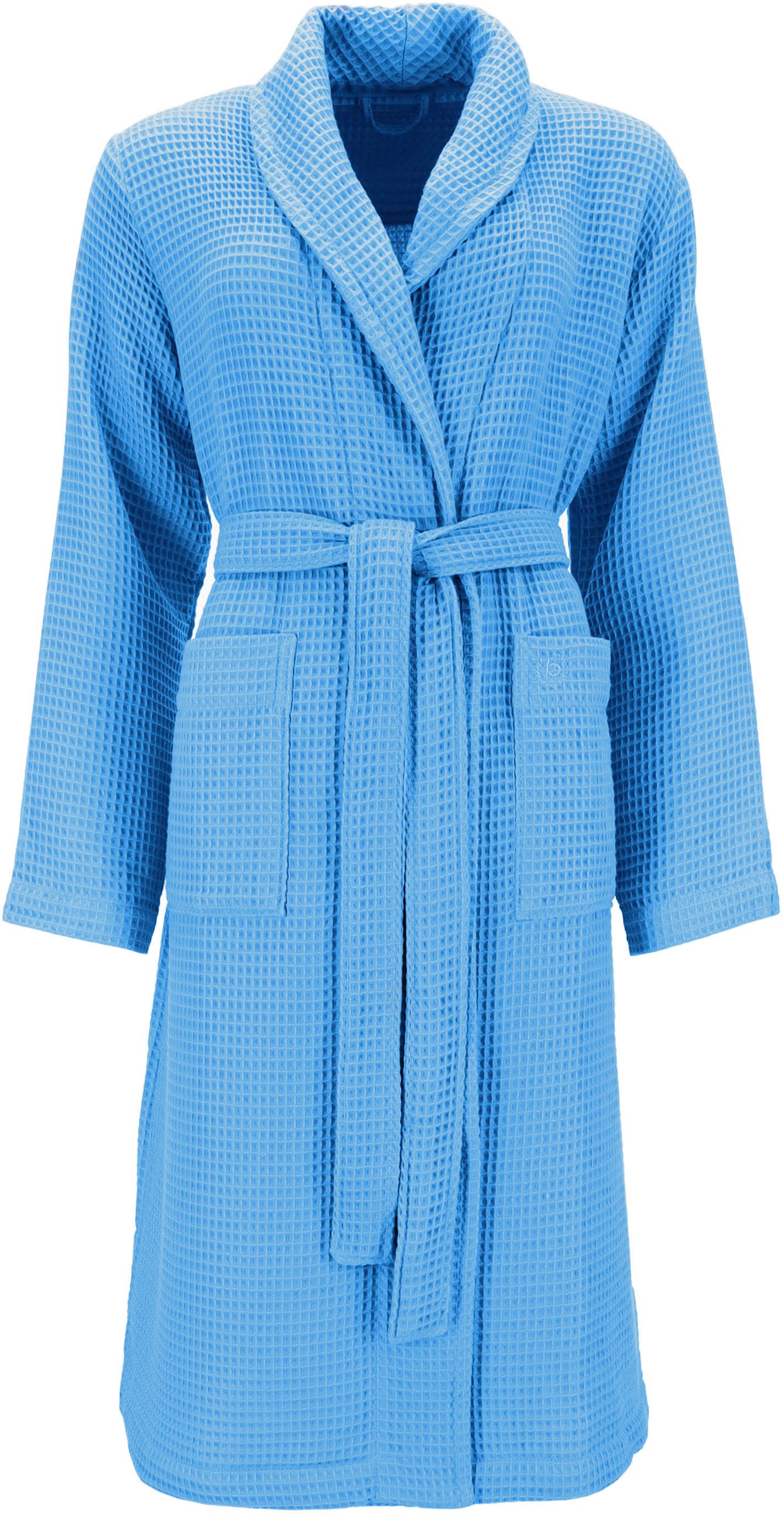 bugatti Damenbademantel Lorrella, Langform, Waffelpiqué, Schalkragen, Gürtel