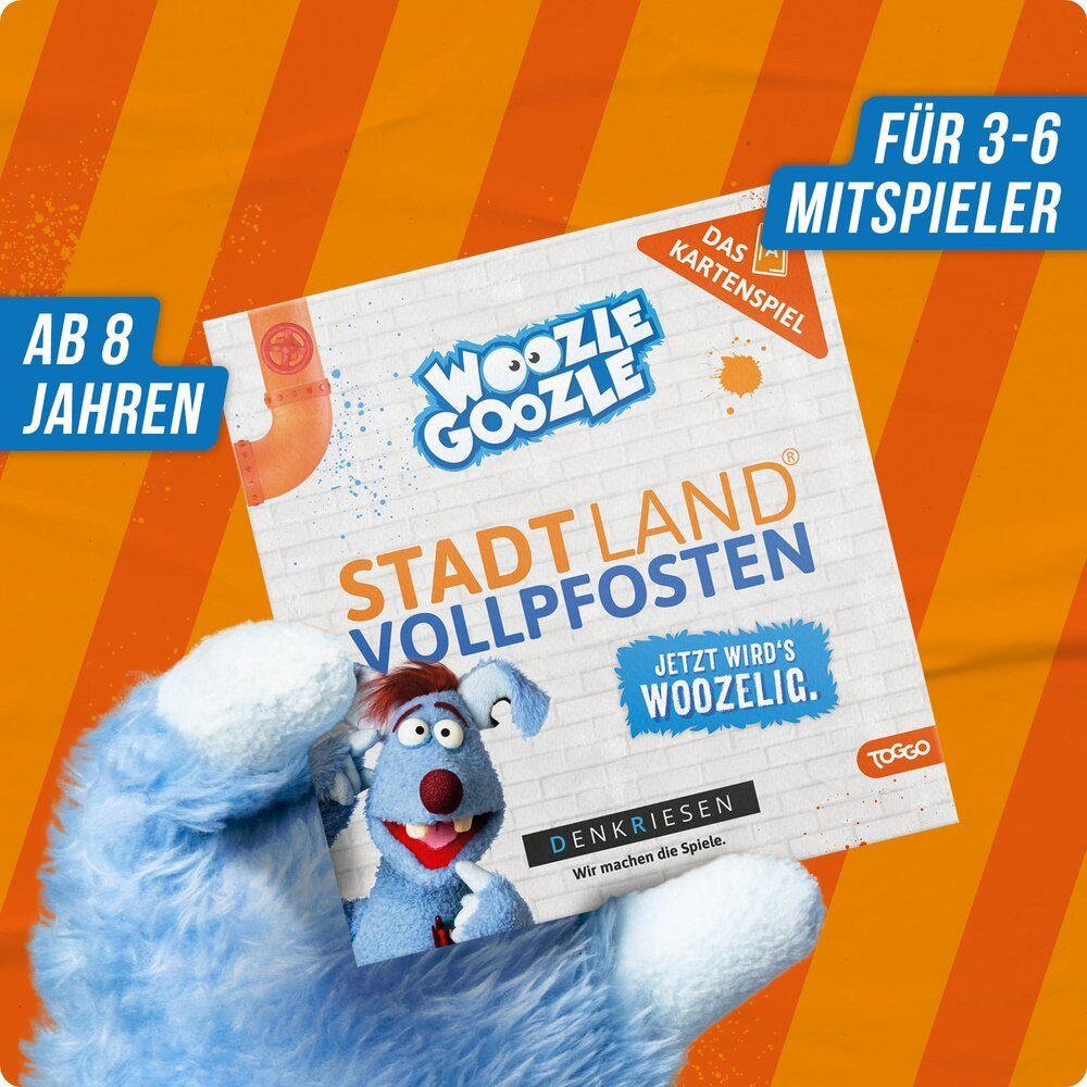 Denkriesen Spiel Stadt Land Vollpfosten - Das Kartenspiel - Woozle Goozle Edition
