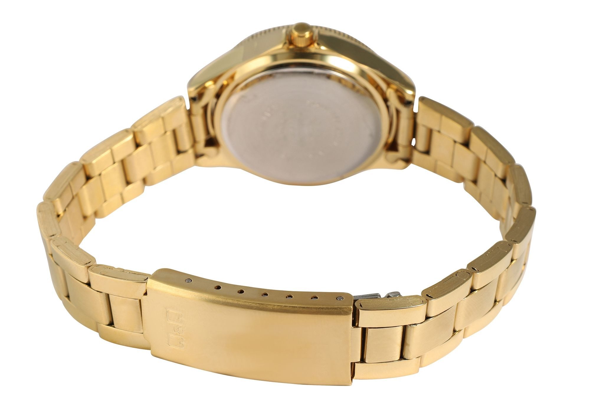 Q&Q Quarzuhr goldfarbig, Mineralglas