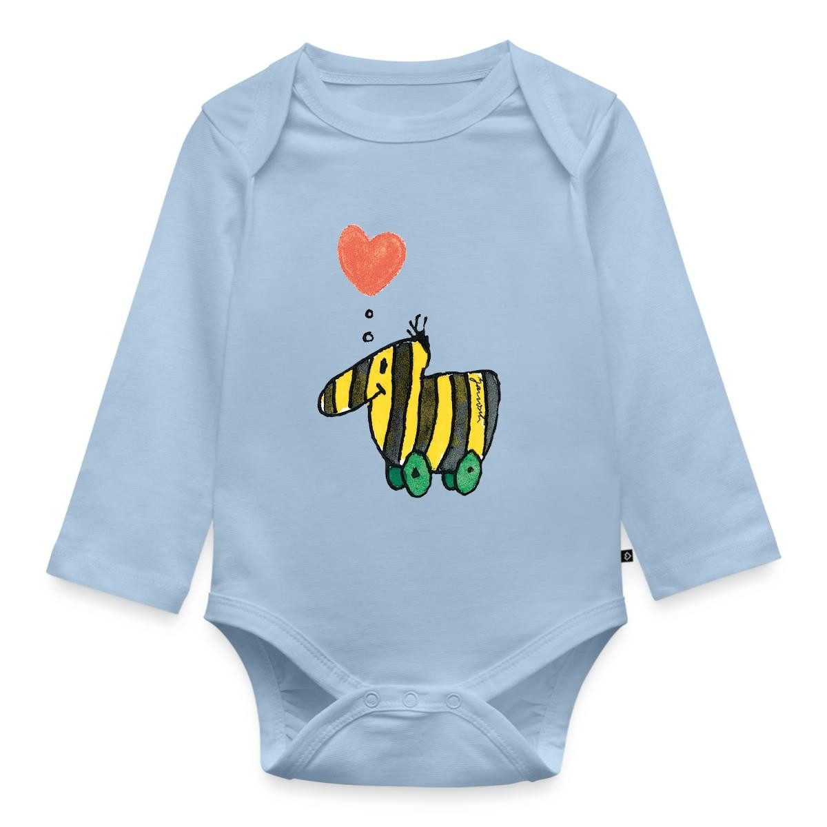 Spreadshirt Langarmbody Janosch Große Tigerente Mit Herz Liebe Tages Baby Body Langarm (1-tlg)