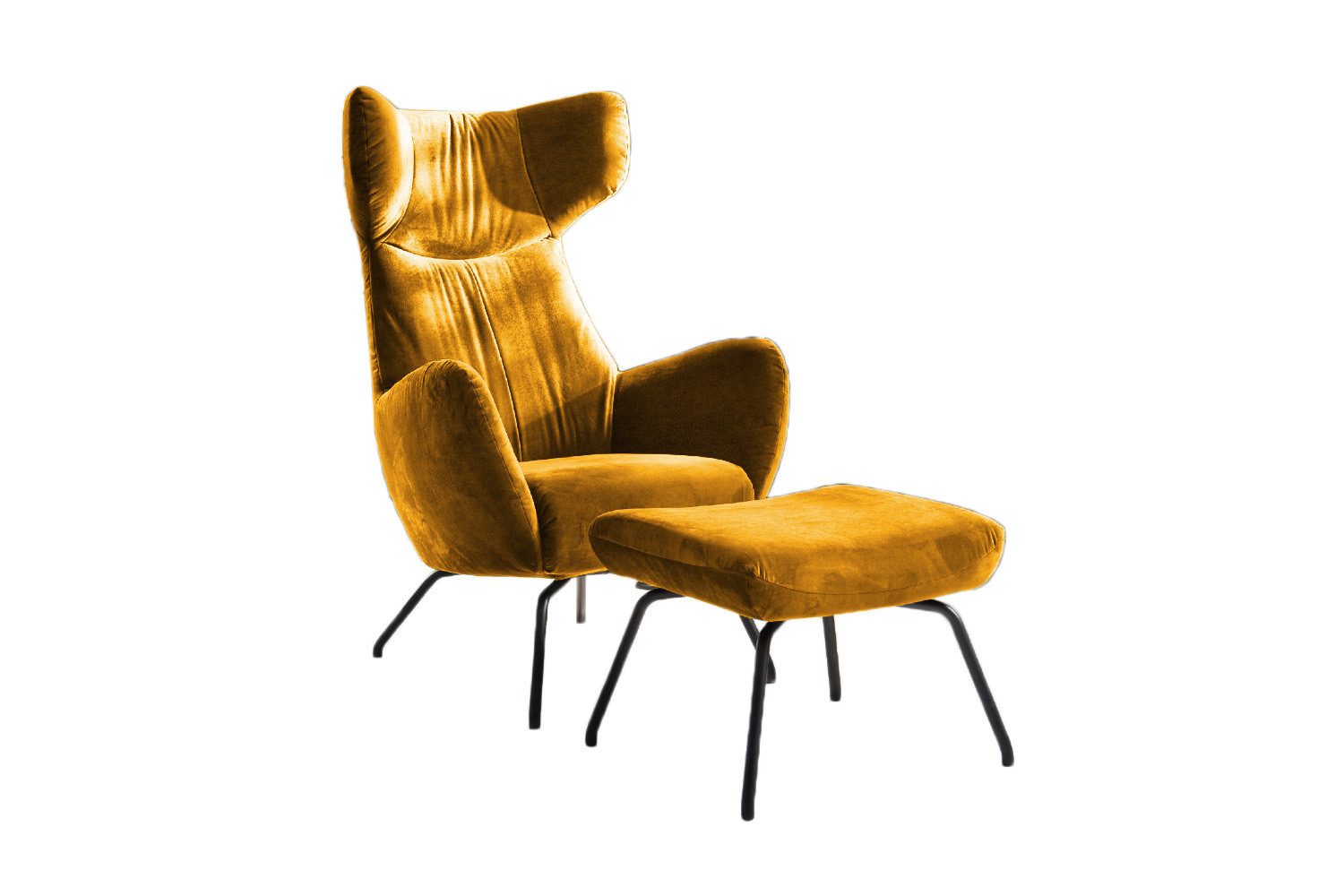 KAWOLA Relaxsessel LOTTE, Ohrensessel Velvet oder Cord, mit oder ohne Hocker verschiedene Farben