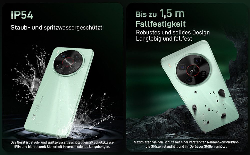 ZTE Blade V70 Max Smartphone (17,53 cm/6,9 Zoll, 128 GB Speicherplatz, 50 MP Kamera) grün