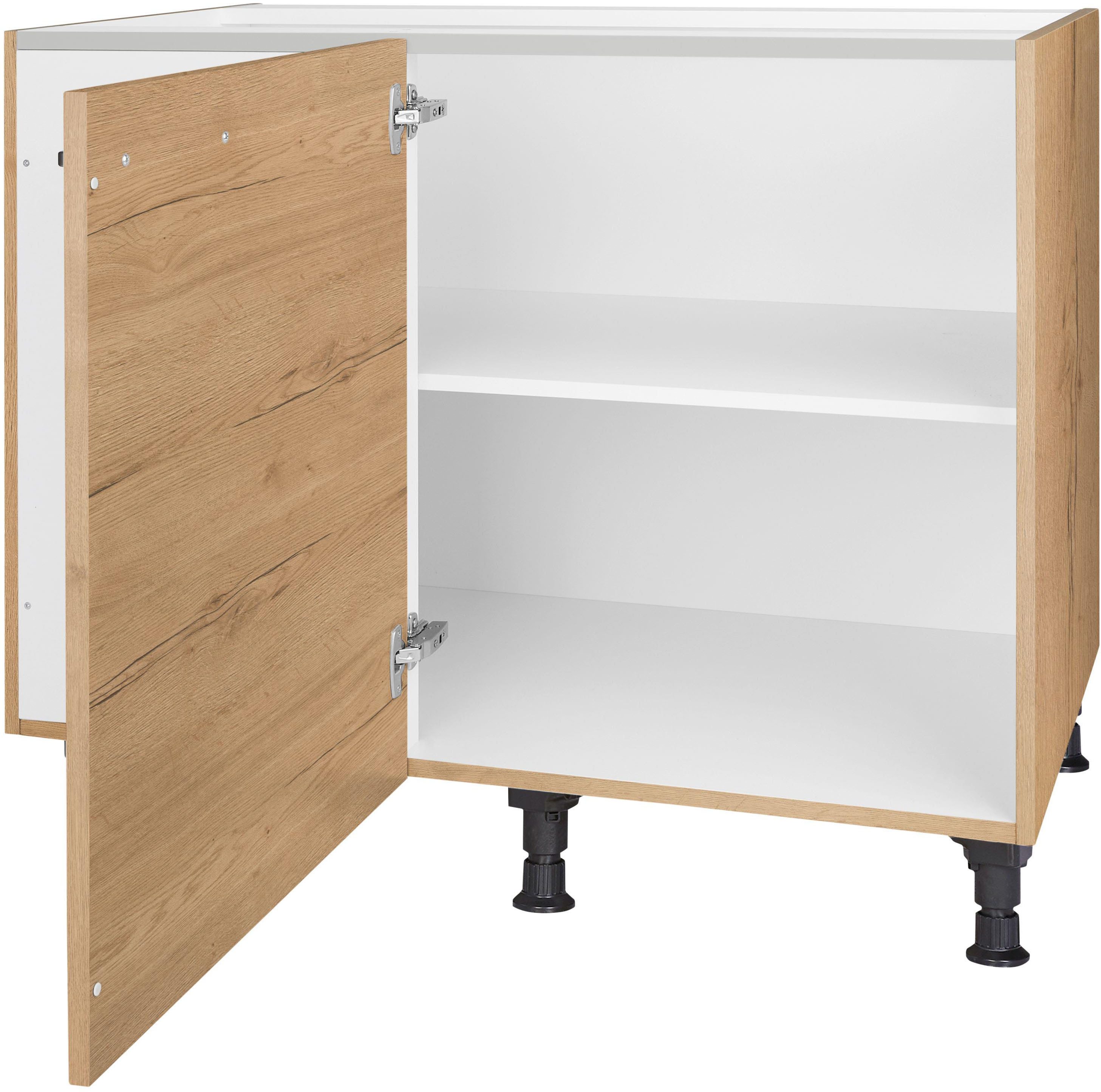 nobilia® Eckunterschrank "Struktura", vormontiert mit höhenverstellbaren Sockelfüßen, Breite 100 cm
