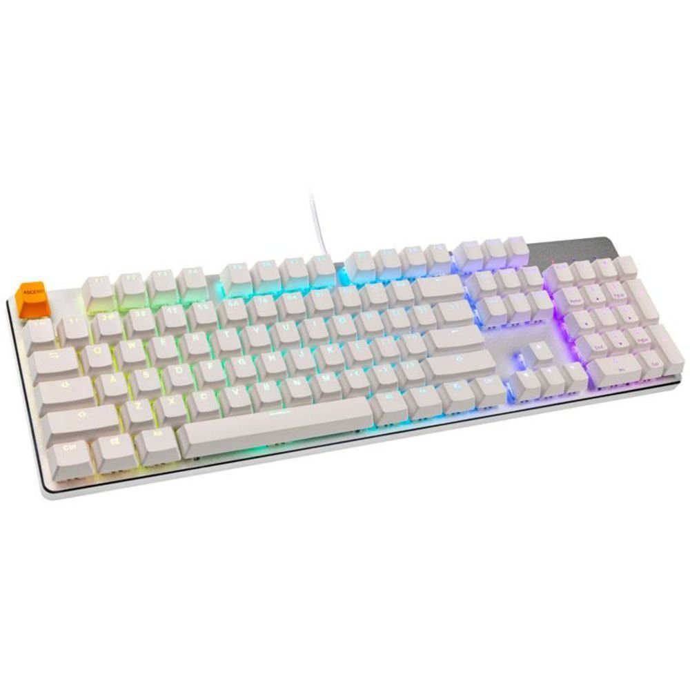 Glorious PC Gaming Race GMMK Full Size White Ice Edition Gaming-Tastatur  (US Layout, Gateron-Brown, RGB LED Beleuchtung, mit austauschbaren  Switches, N-Key-Rollover, Anti Ghosting, ABS Doubleshot Keycaps, weiß)