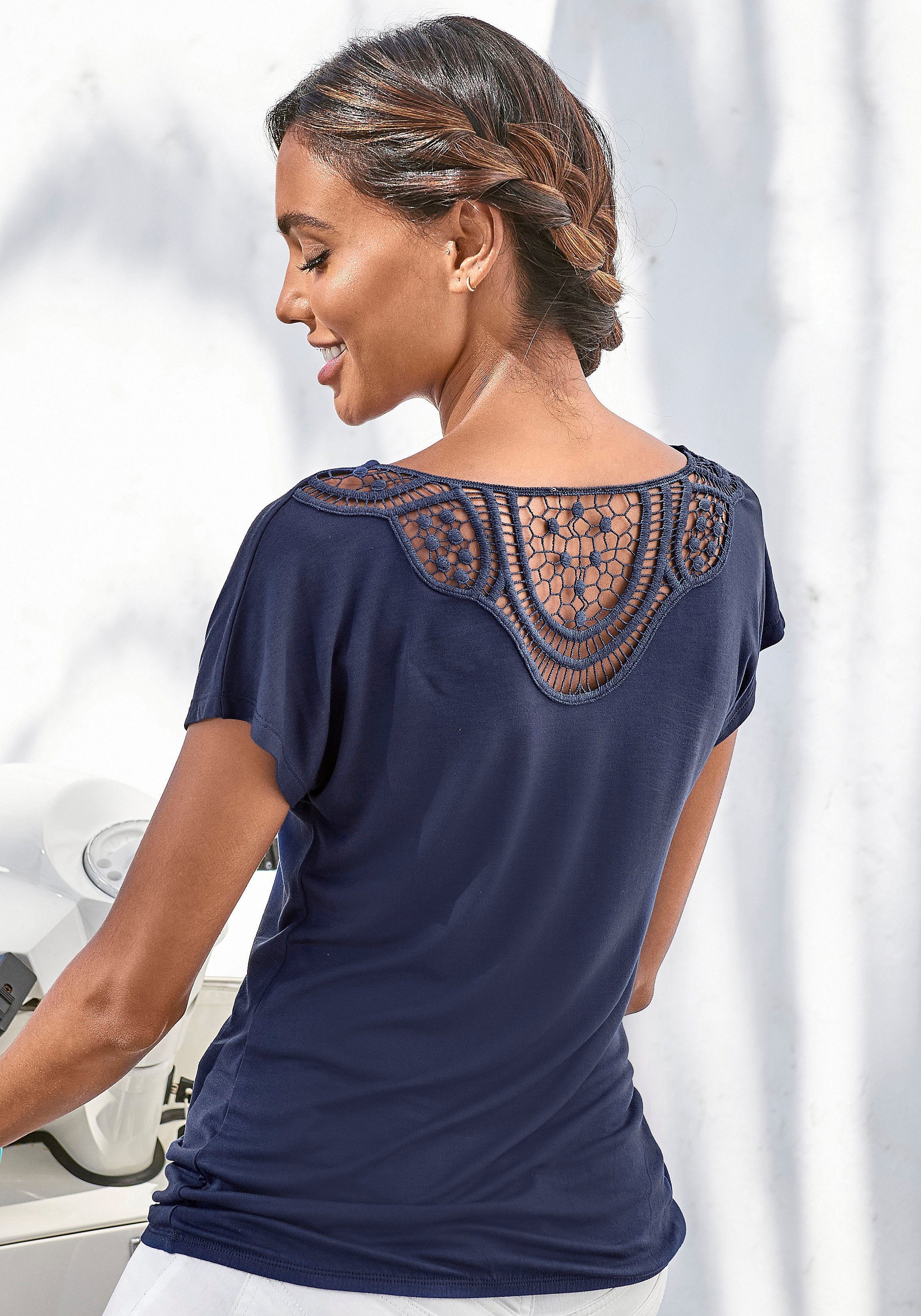 Vivance T-Shirt mit weicher Häkelspitze im Rücken | OTTO