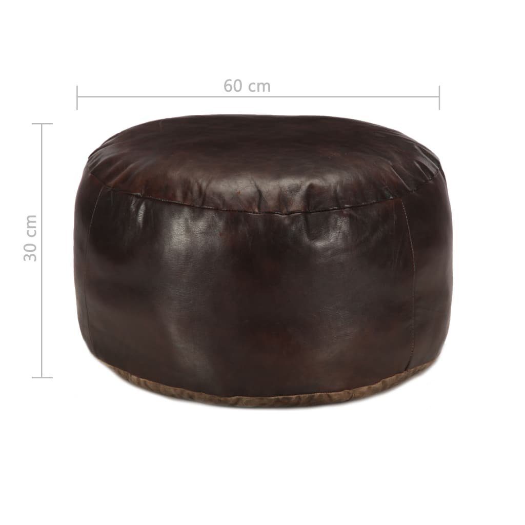 vidaXL Polsterhocker Pouf Dunkelbraun 60 x 30 cm Echtes Ziegenleder (1 St)