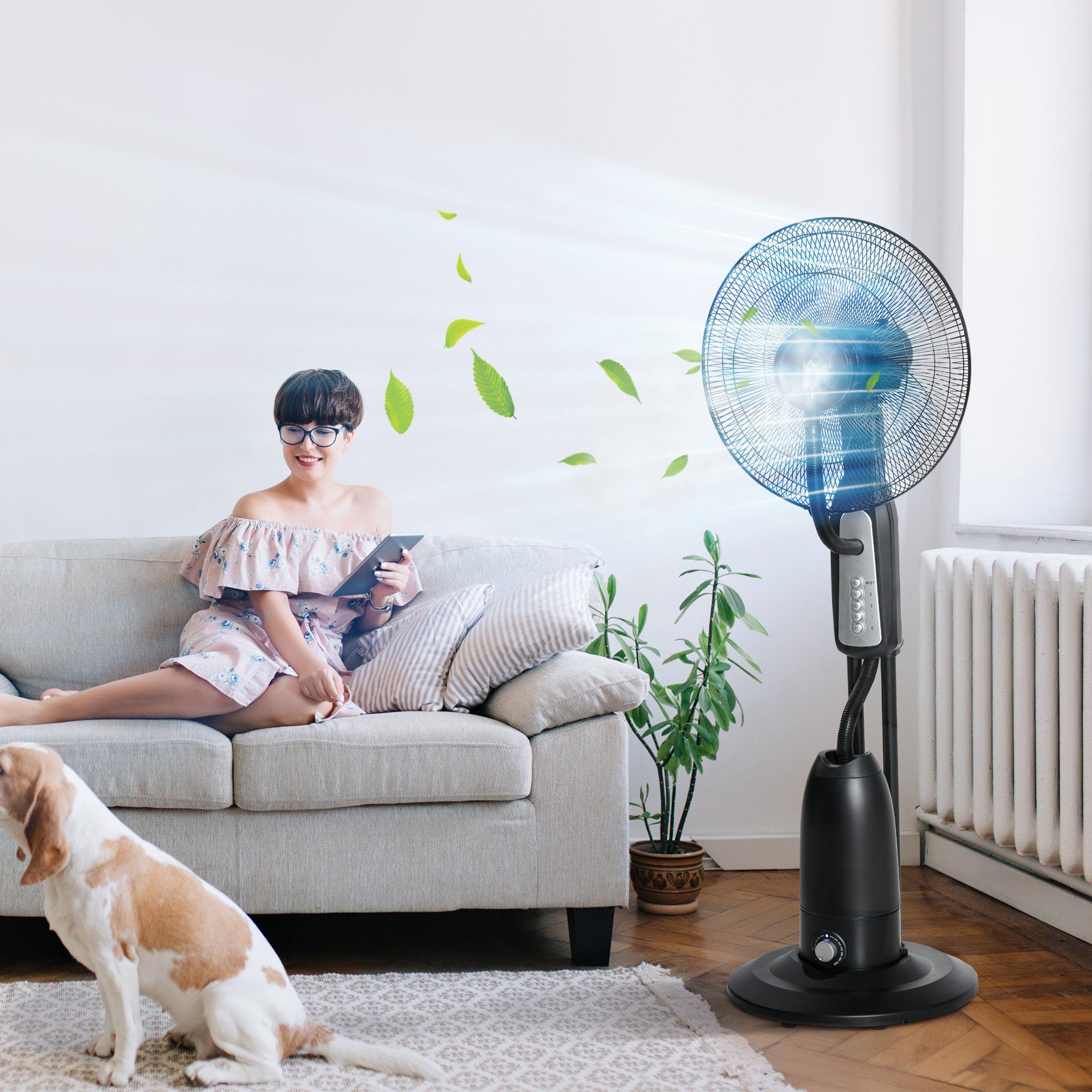HOMCOM Standventilator Standventilator mit 2,8 Liter, günstig online kaufen