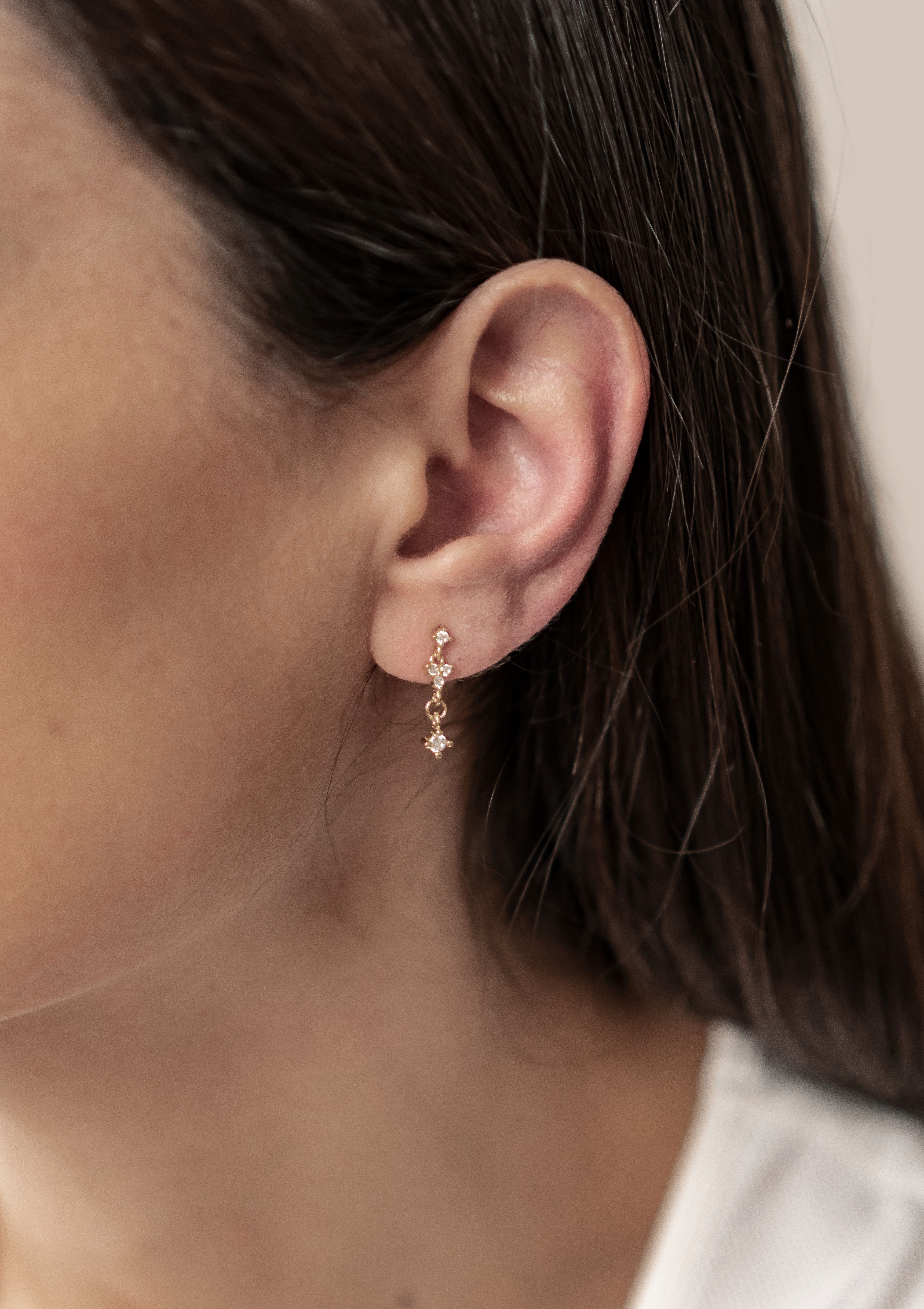 Hey Happiness Paar Ohrhänger Blume 18K günstig online kaufen