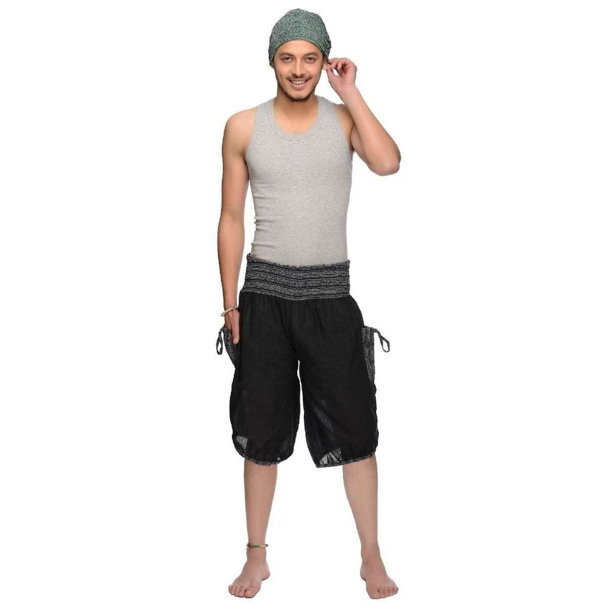SIMANDRA Haremshose Varkala Herren Short gesmokt (1-tlg) mit elastichem Bund