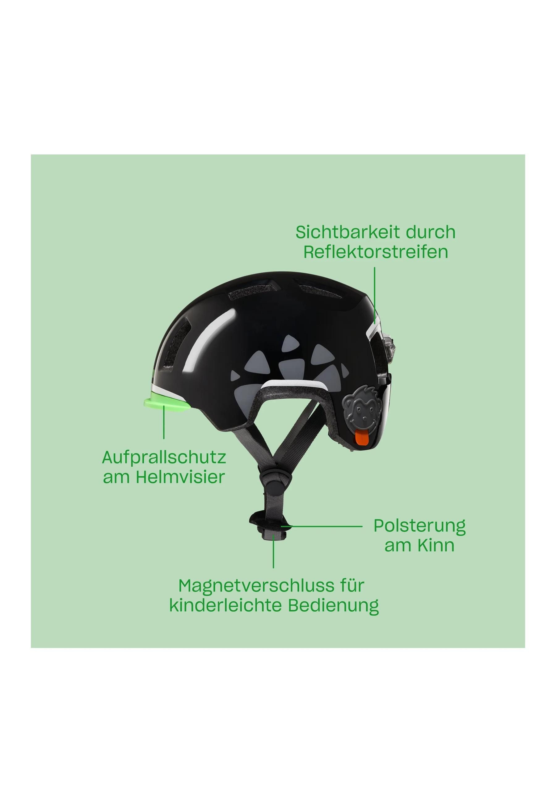 Affenzahn Kinderfahrradhelm Fahrradhelm ., mit integriertem Rücklicht