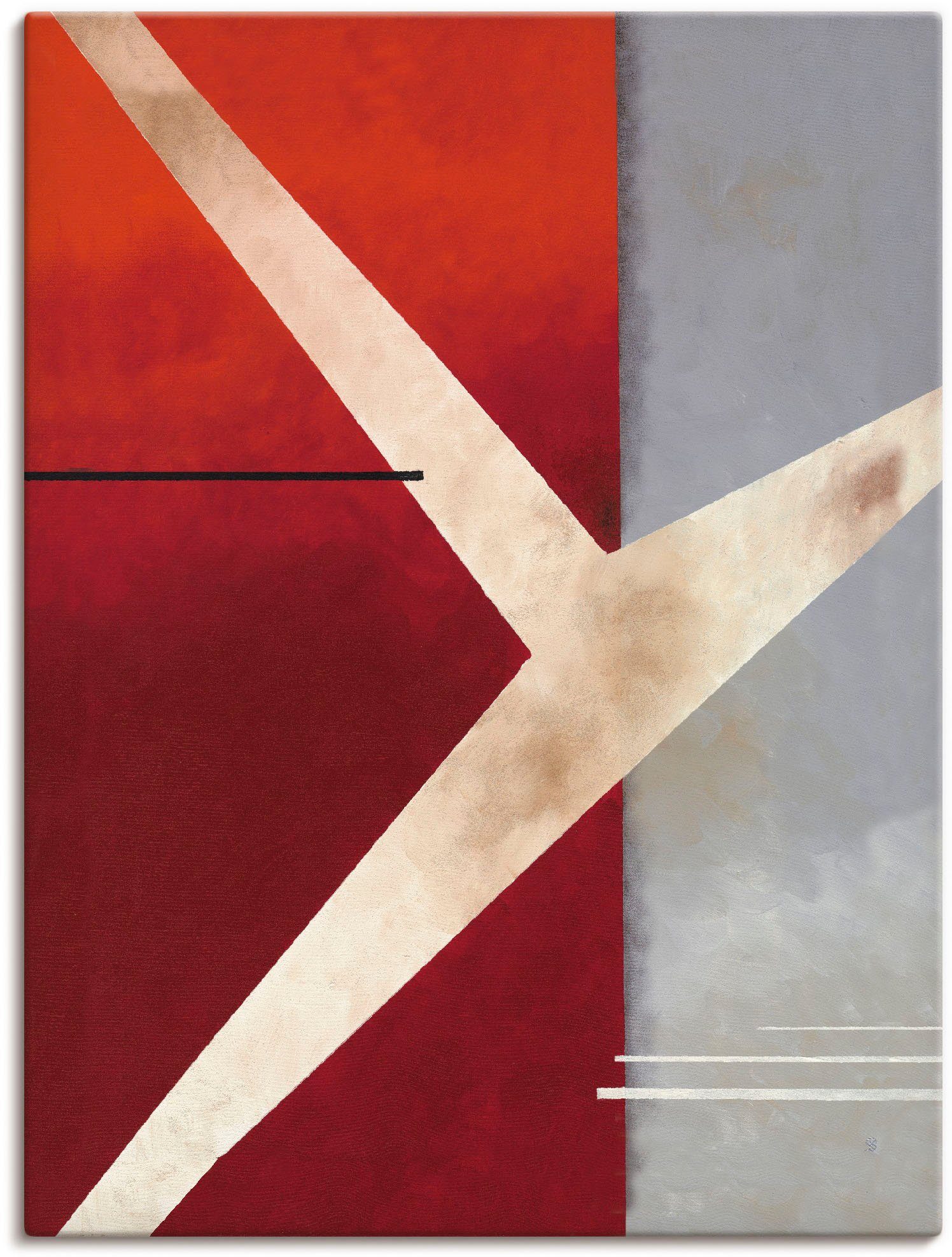 Artland Wandbild Abstrakt in rot-grau, Gegenstandslos (1 St), als Leinwandbild, Poster in verschied. Größen