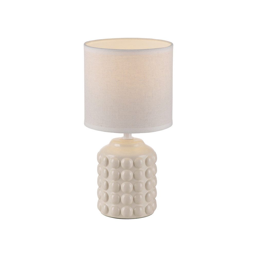 JUST LIGHT LED Tischleuchte LED Tischlampe BLOOP Textilschirm weiß 26cm, 1x E14 25W max., Textilschirm weiß 26cm