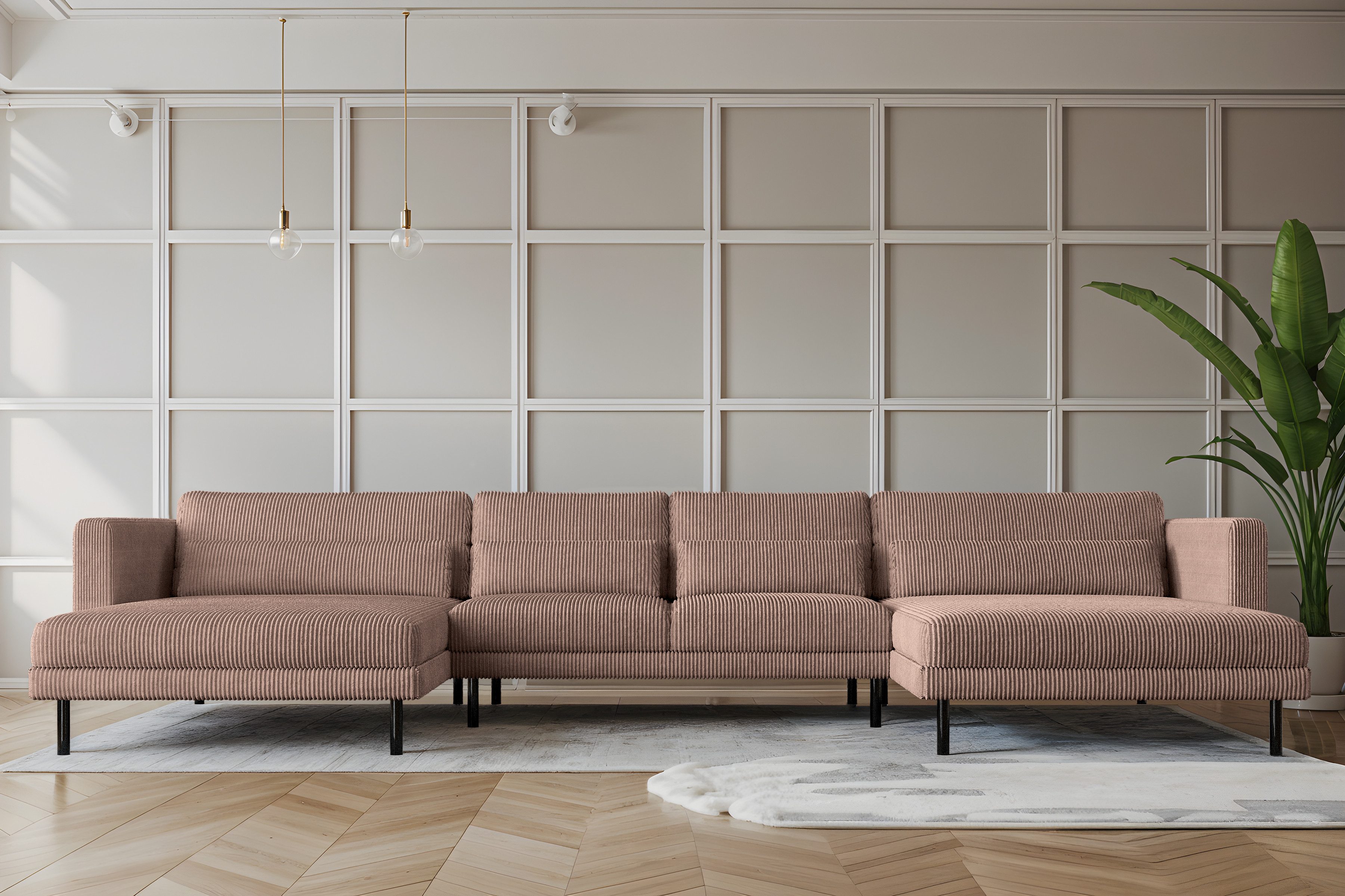 Kaiser Möbel Ecksofa DANI in U-Form,Stilvolles, stoff Poso und Verita