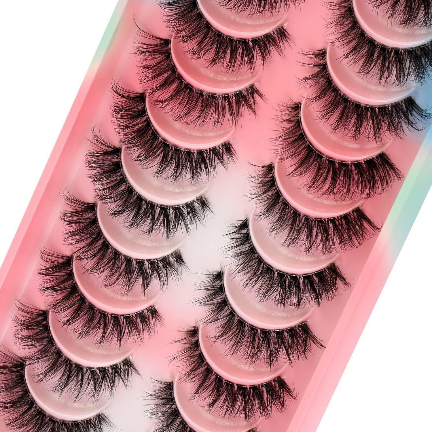 LuxusKollektion Bandwimpern Falsche Wimpern D Curl Natürliche Cluster 10 Paar